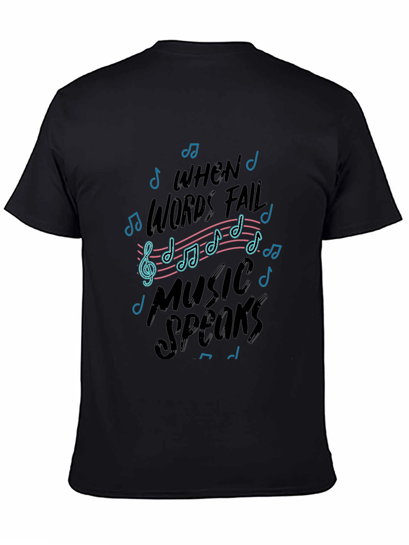 Music Speaks Graphic Tee - Black