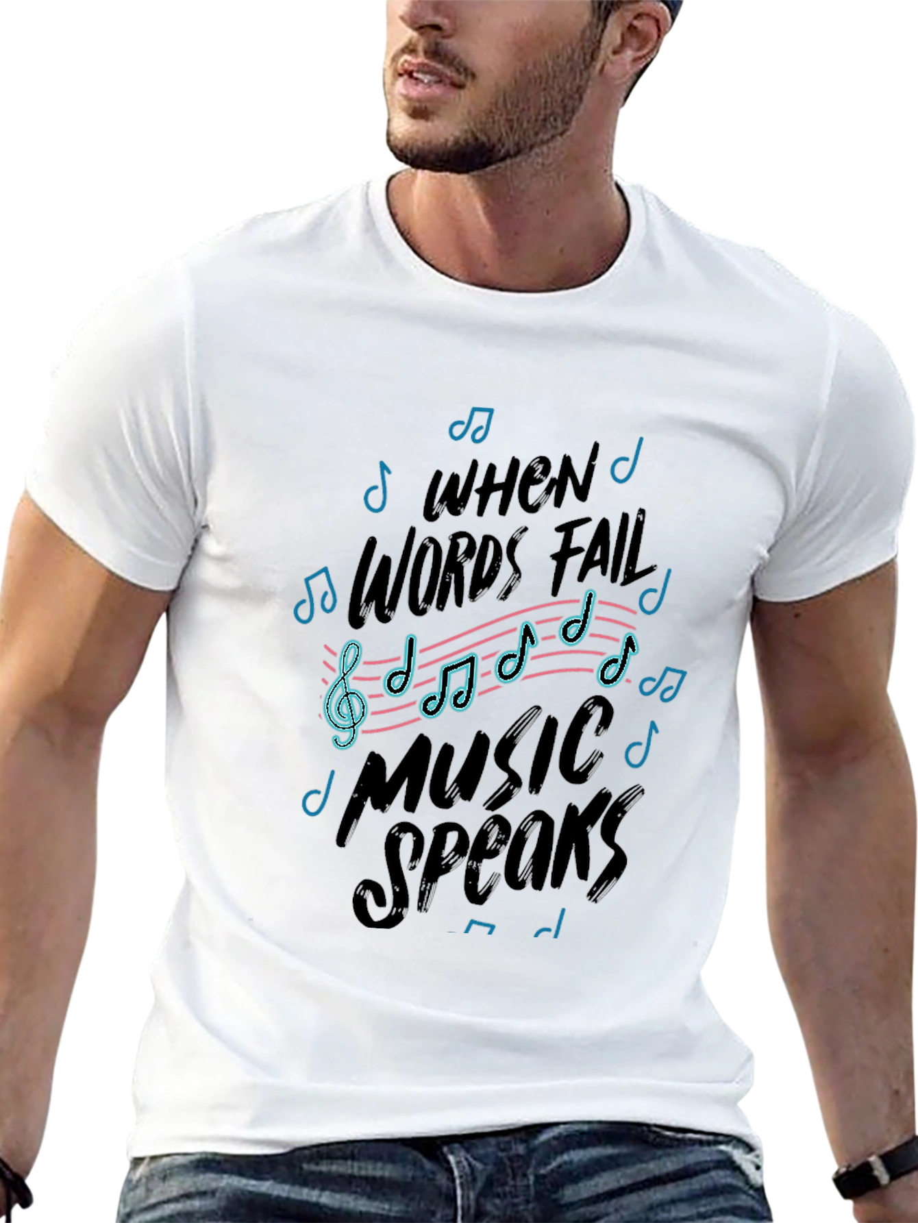 Music Speaks Graphic Tee - Black