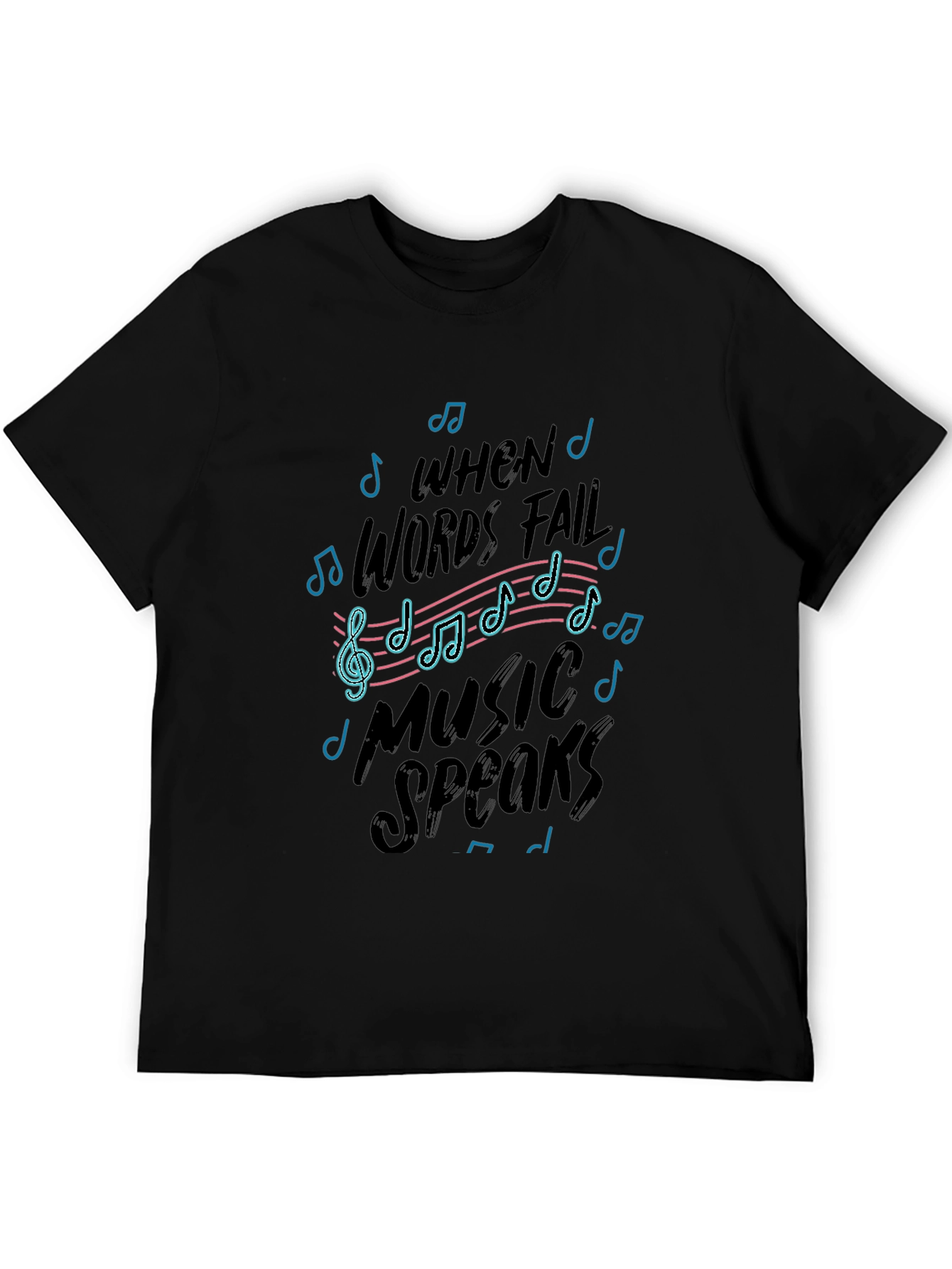 Music Speaks Graphic Tee - Black