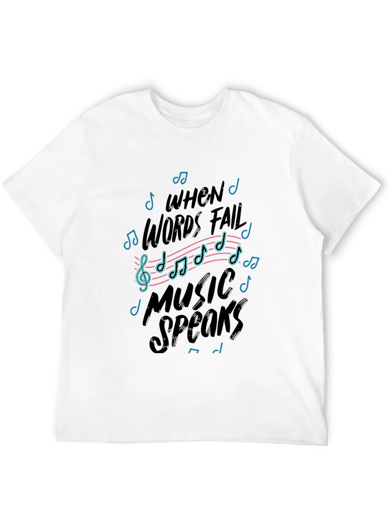 Music Speaks Graphic Tee - Black