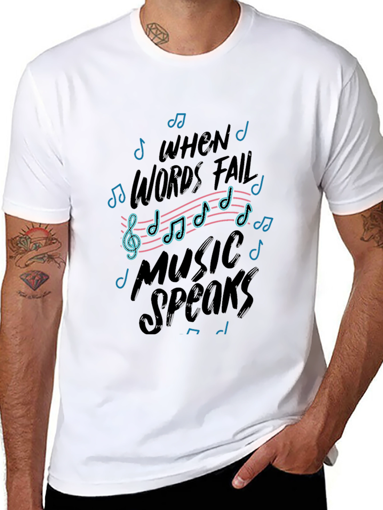 Music Speaks Graphic Tee - Black