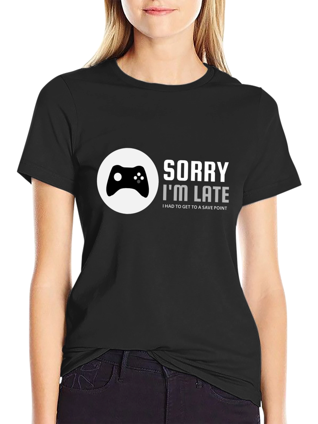 Gamer T-Shirt - Sorry Im Late Save Point