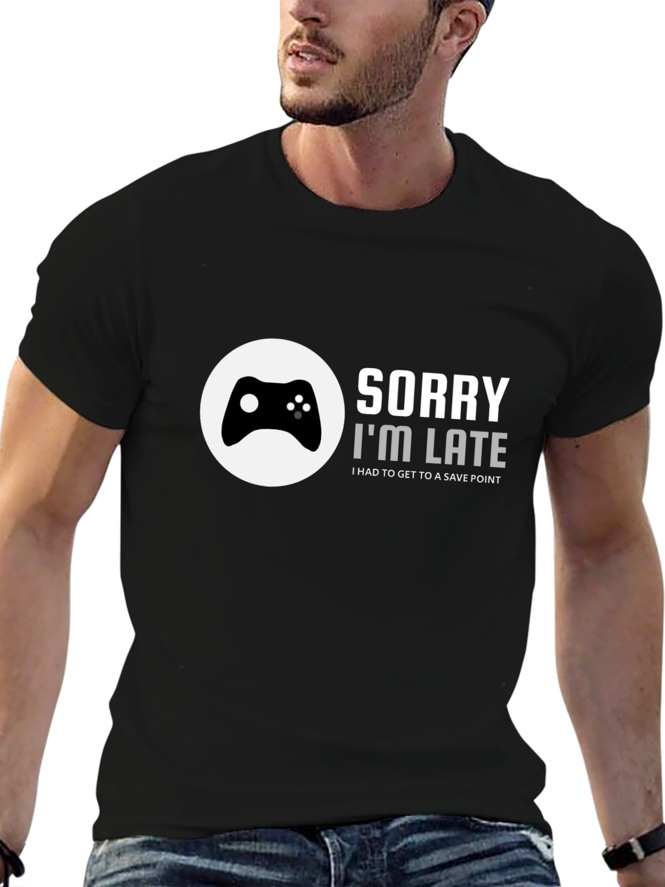 Gamer T-Shirt - Sorry Im Late Save Point