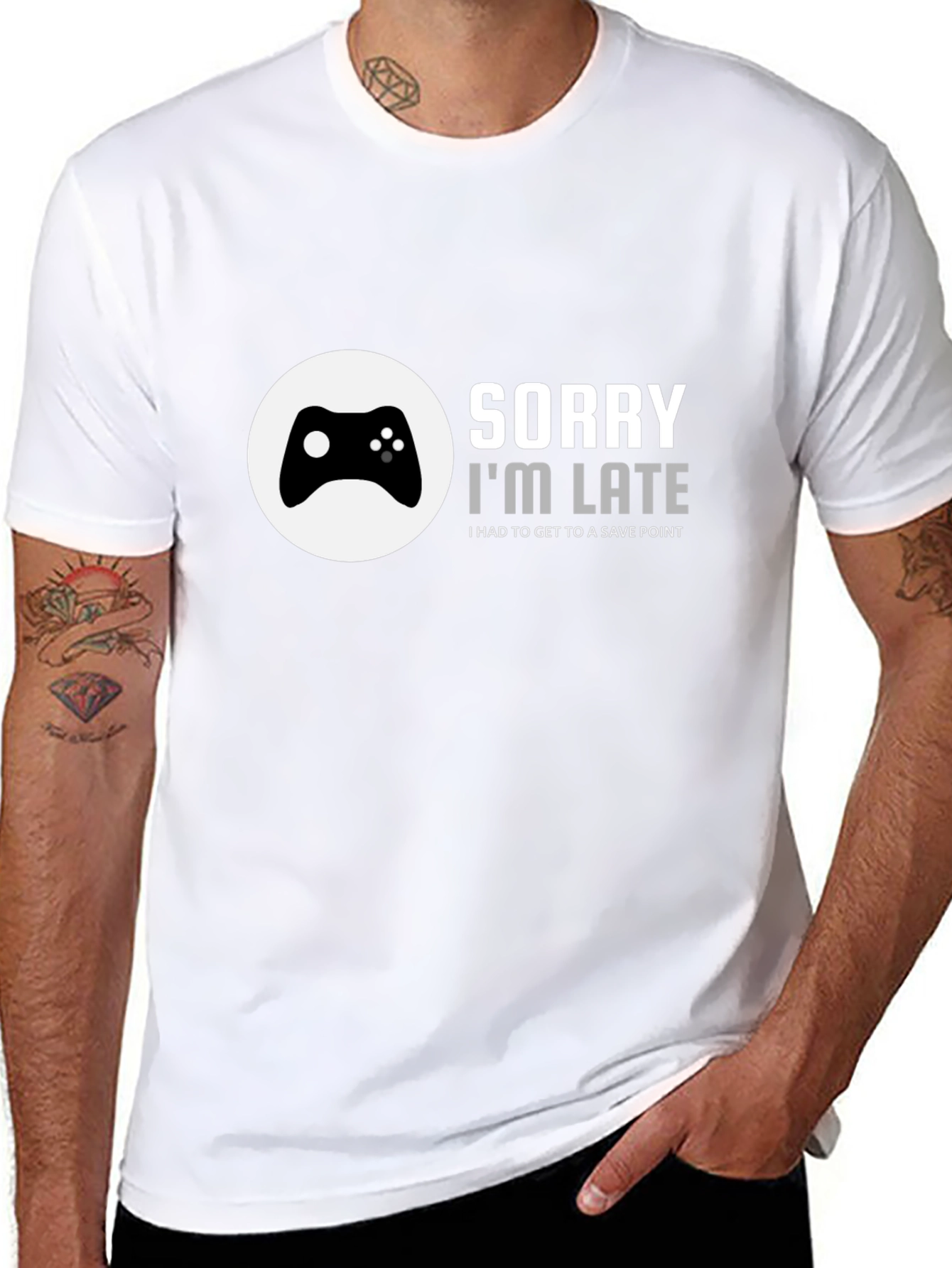 Gamer T-Shirt - Sorry Im Late Save Point