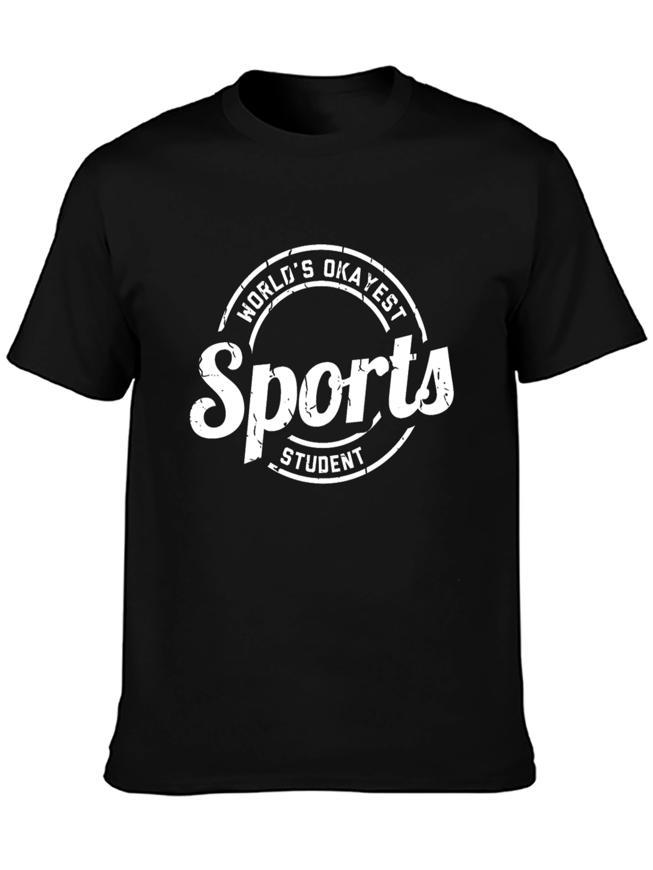 Worlds Okayest Sports Student Black Tee