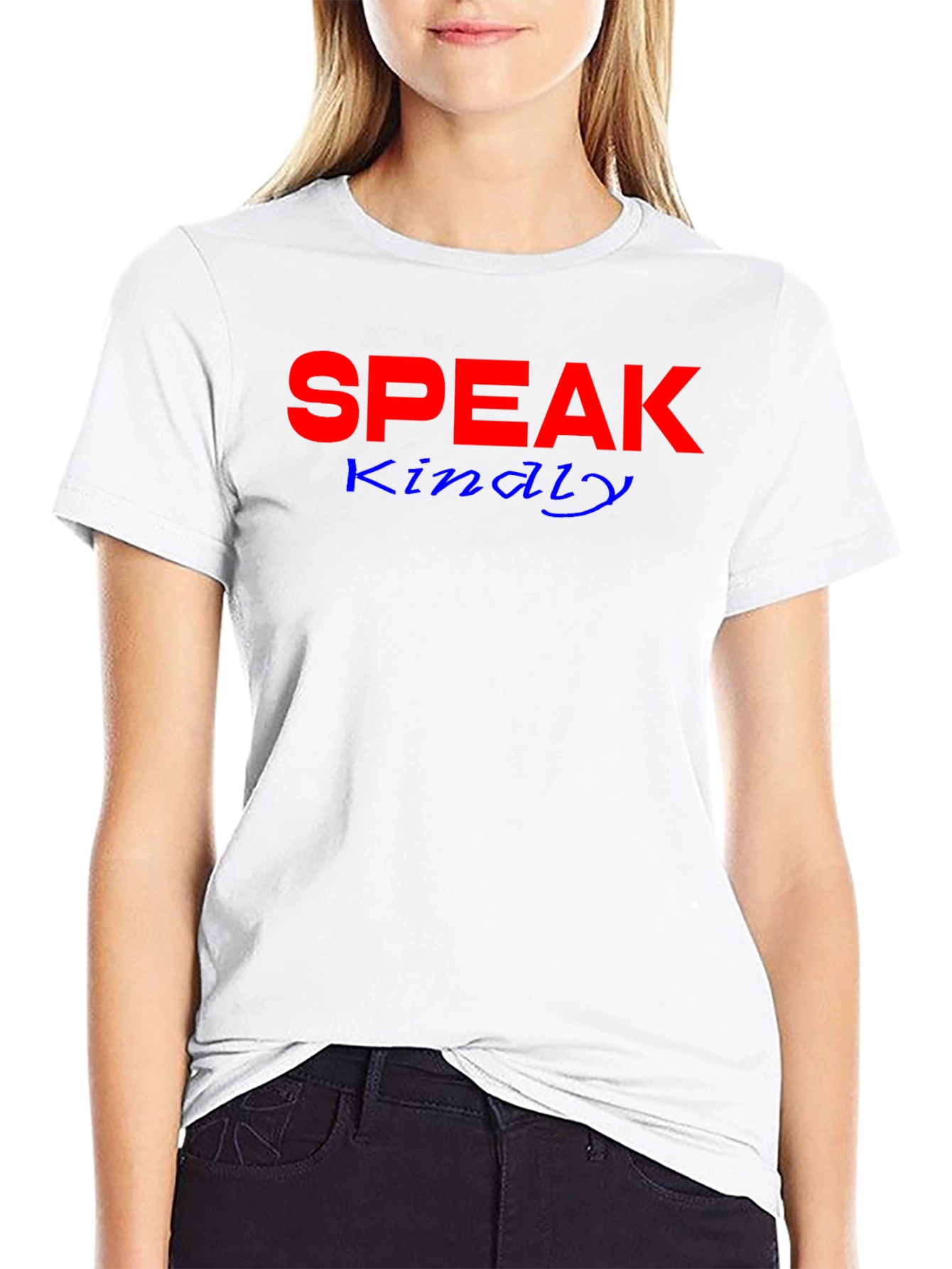Speak Kindly Graphic Tee - Black Cotton Blend