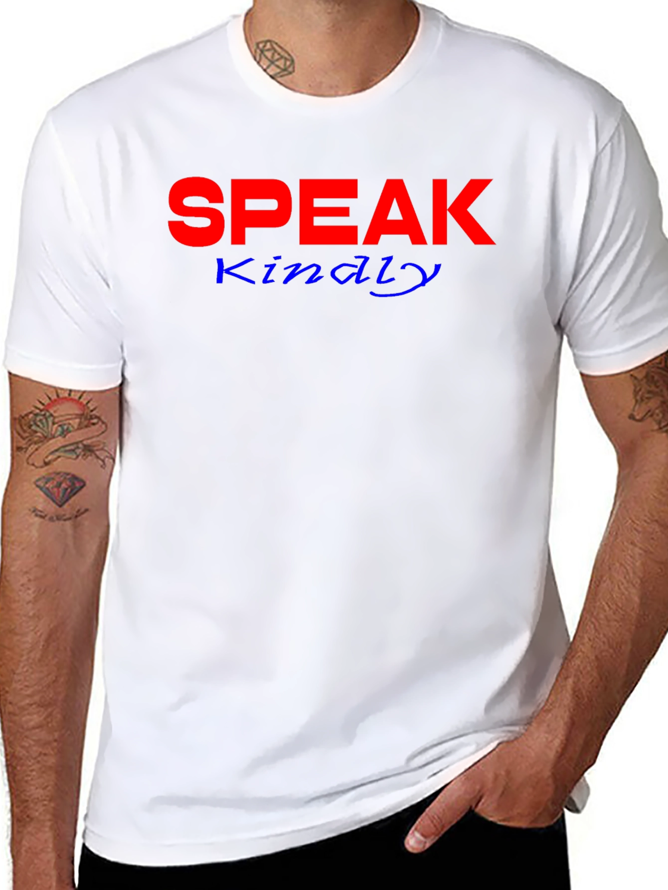 Speak Kindly Graphic Tee - Black Cotton Blend