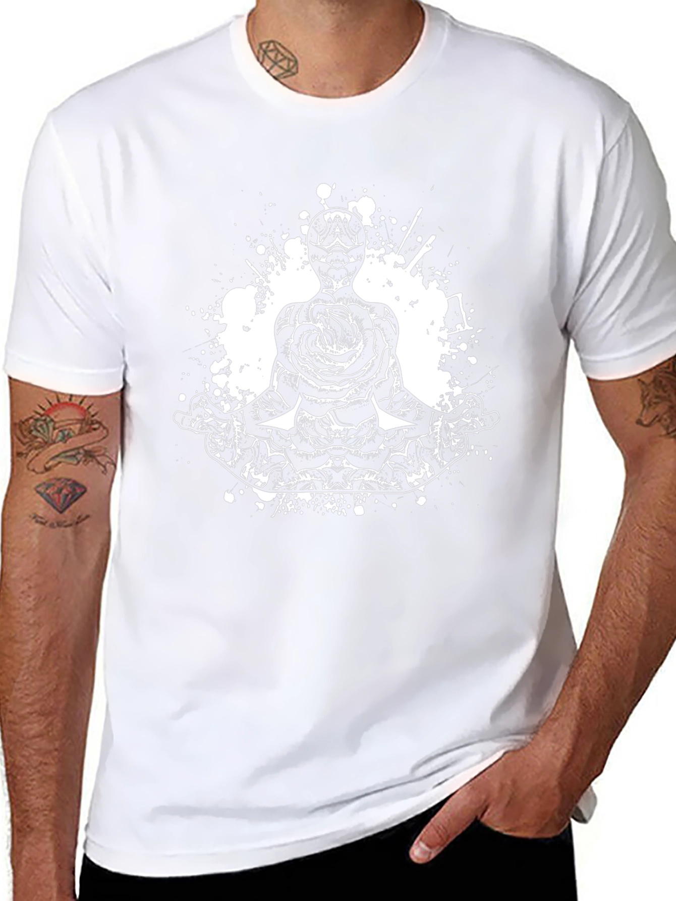 Rose Meditation Black T-Shirt