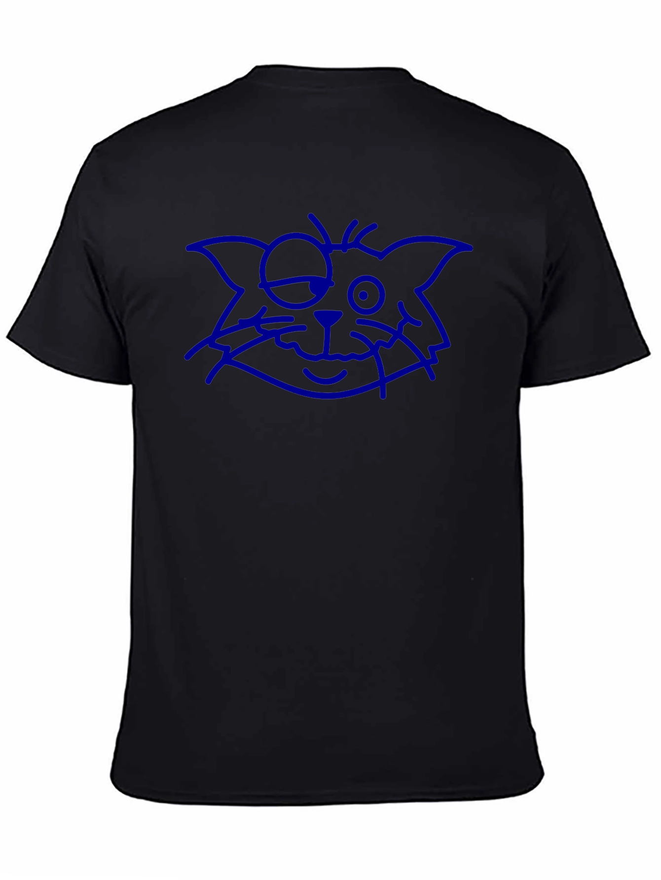 Blue Cat Sketch Black Tee