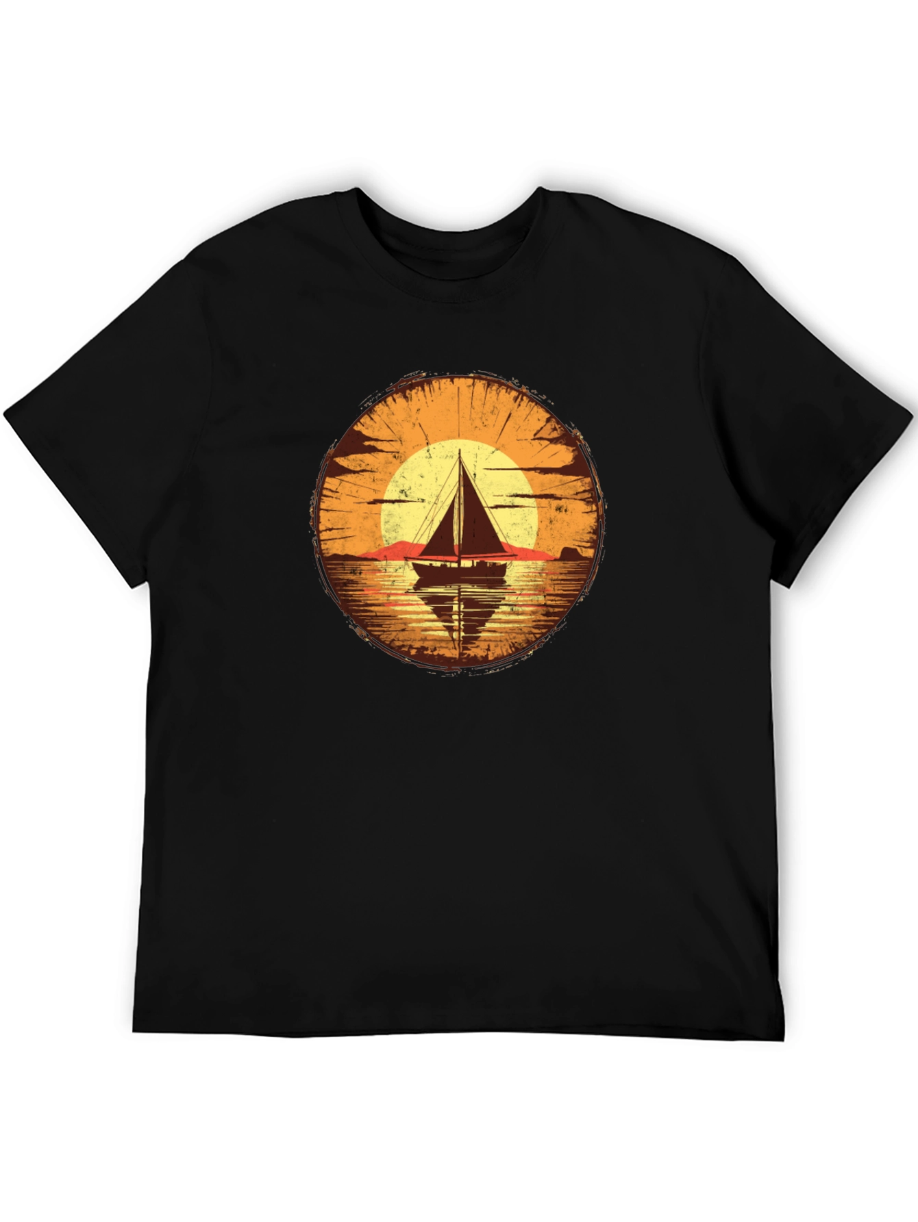 Sailboat Sunset Graphic T-Shirt