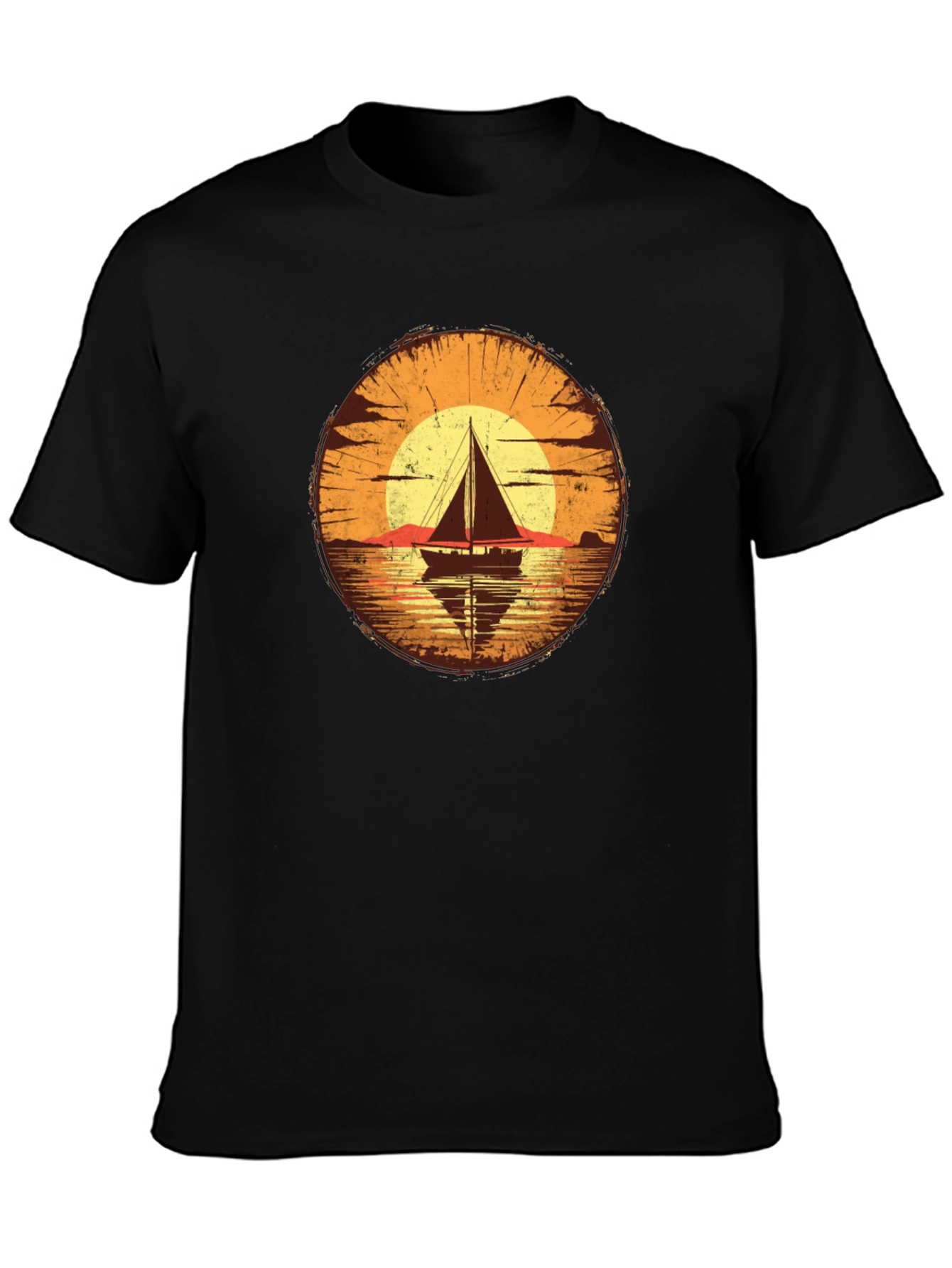 Sailboat Sunset Graphic T-Shirt