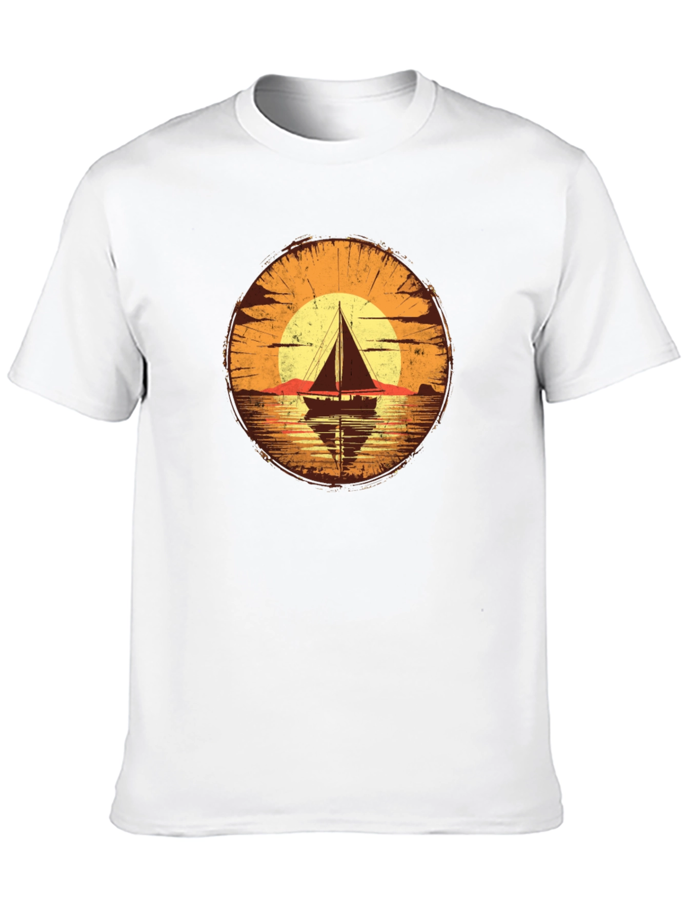 Sailboat Sunset Graphic T-Shirt