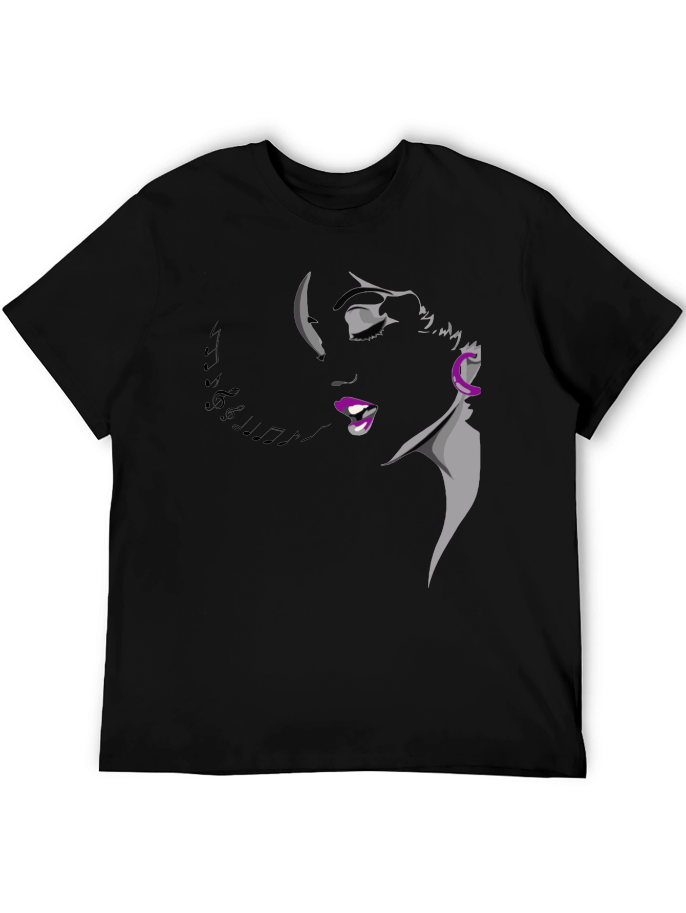 Singing Woman Graphic Tee - Black