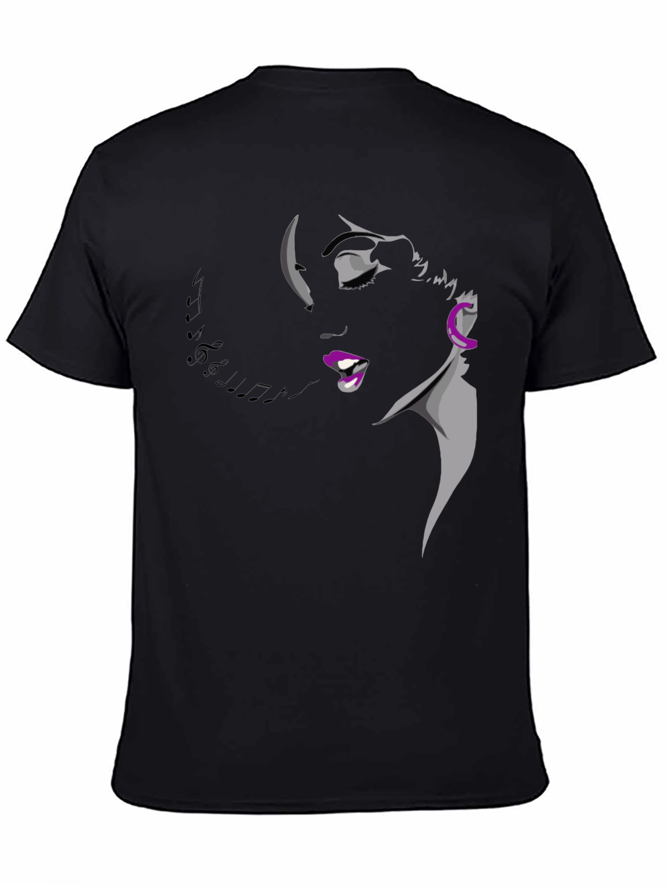 Singing Woman Graphic Tee - Black