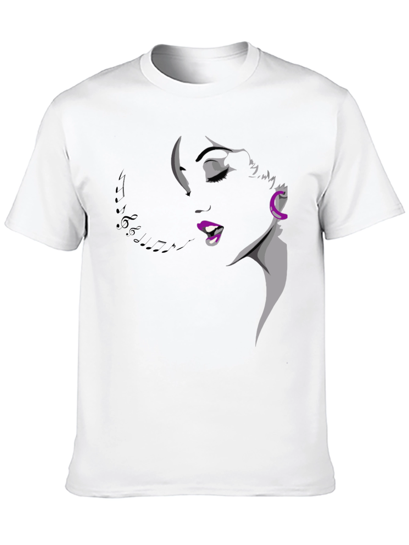 Singing Woman Graphic Tee - Black