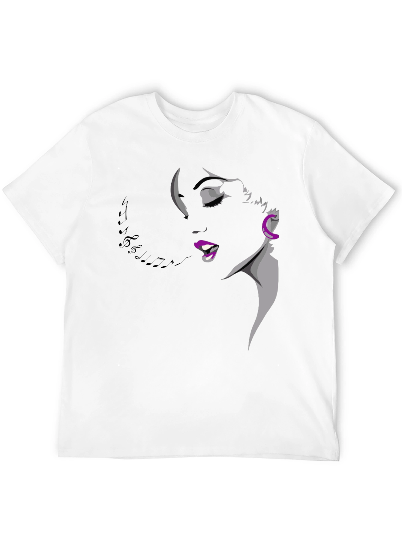 Singing Woman Graphic Tee - Black