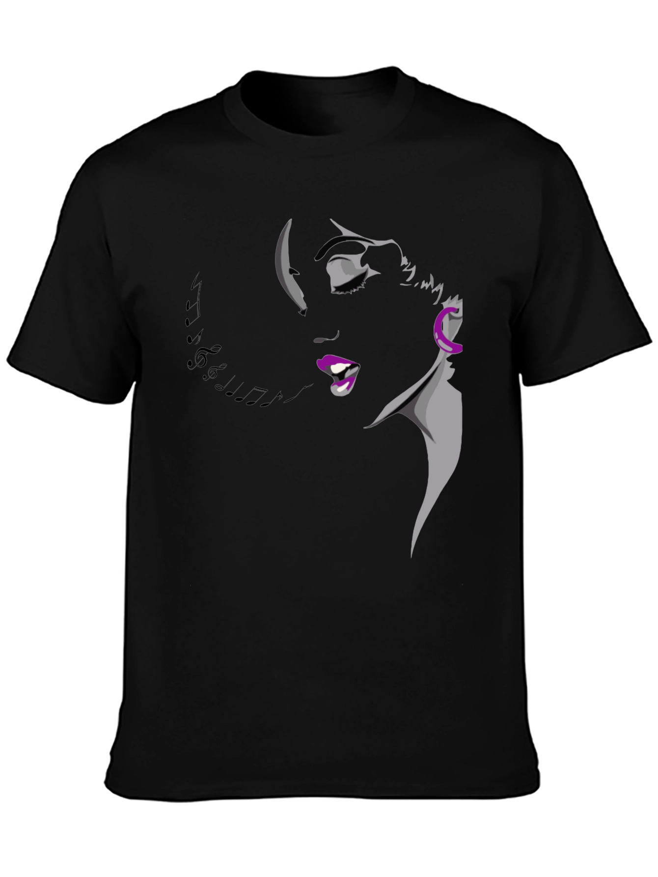 Singing Woman Graphic Tee - Black
