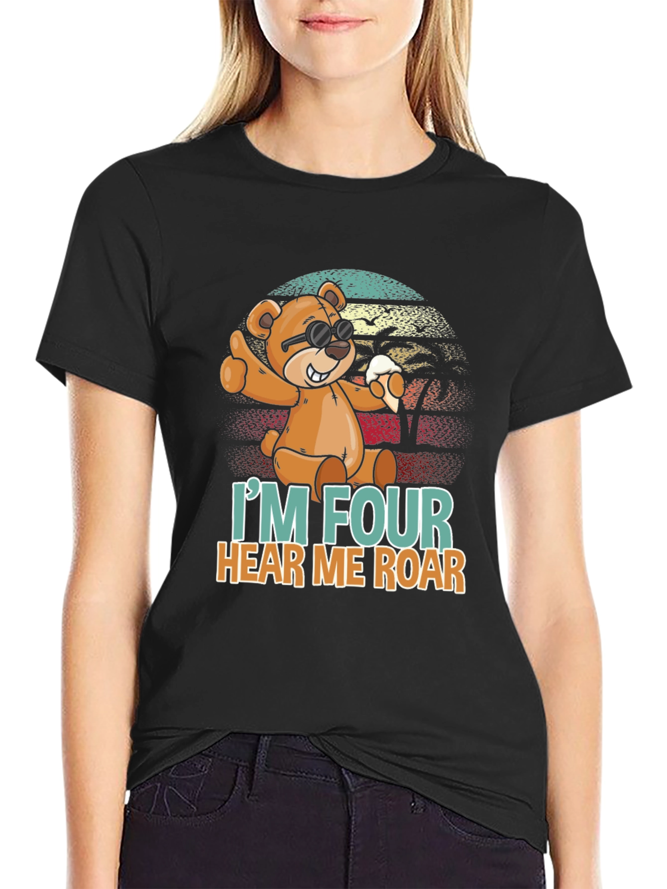 Im Four Hear Me Roar Birthday T-Shirt