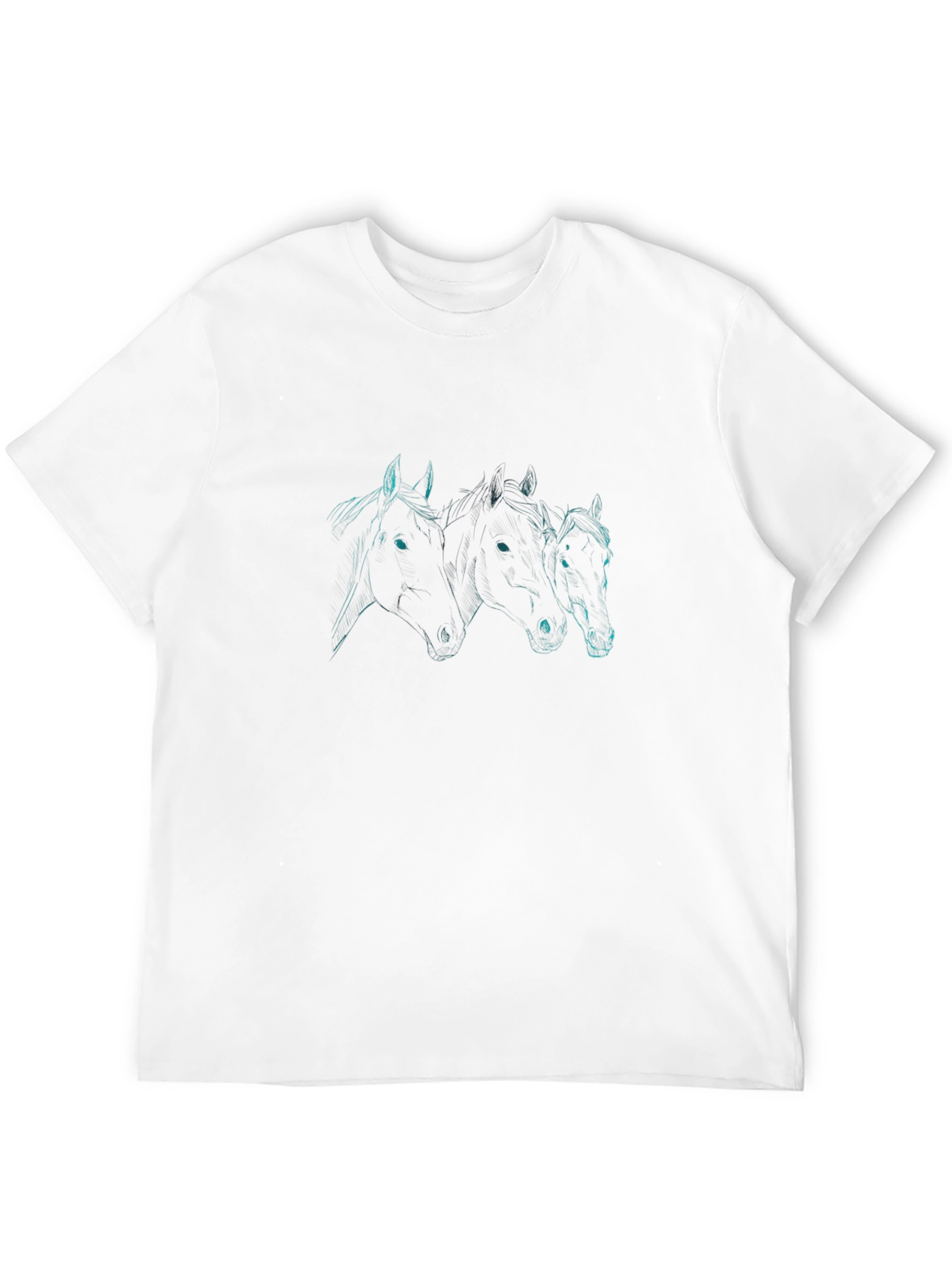 Horse Trio Graphic Tee - Sleek Black T-Shirt