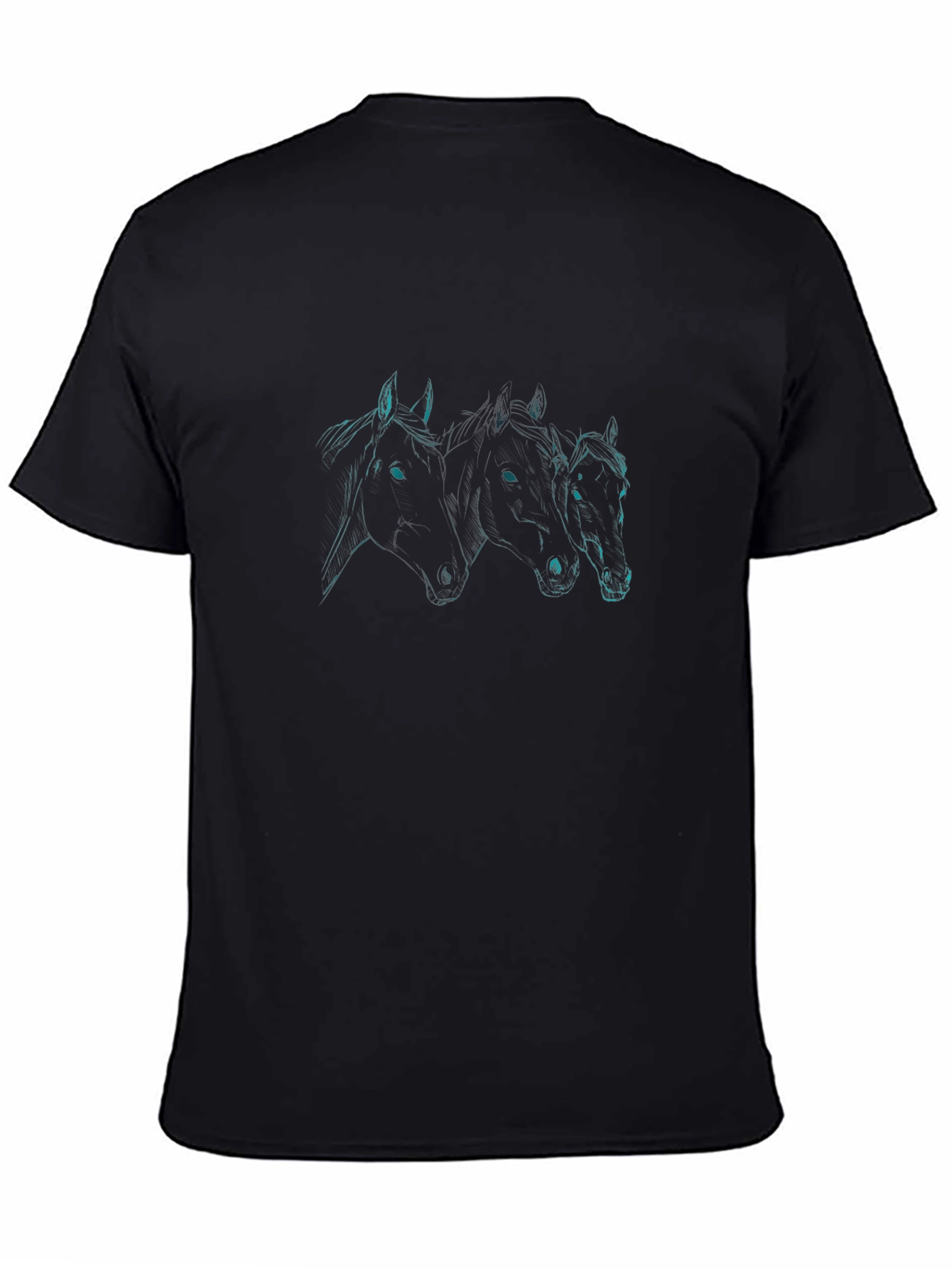 Horse Trio Graphic Tee - Sleek Black T-Shirt