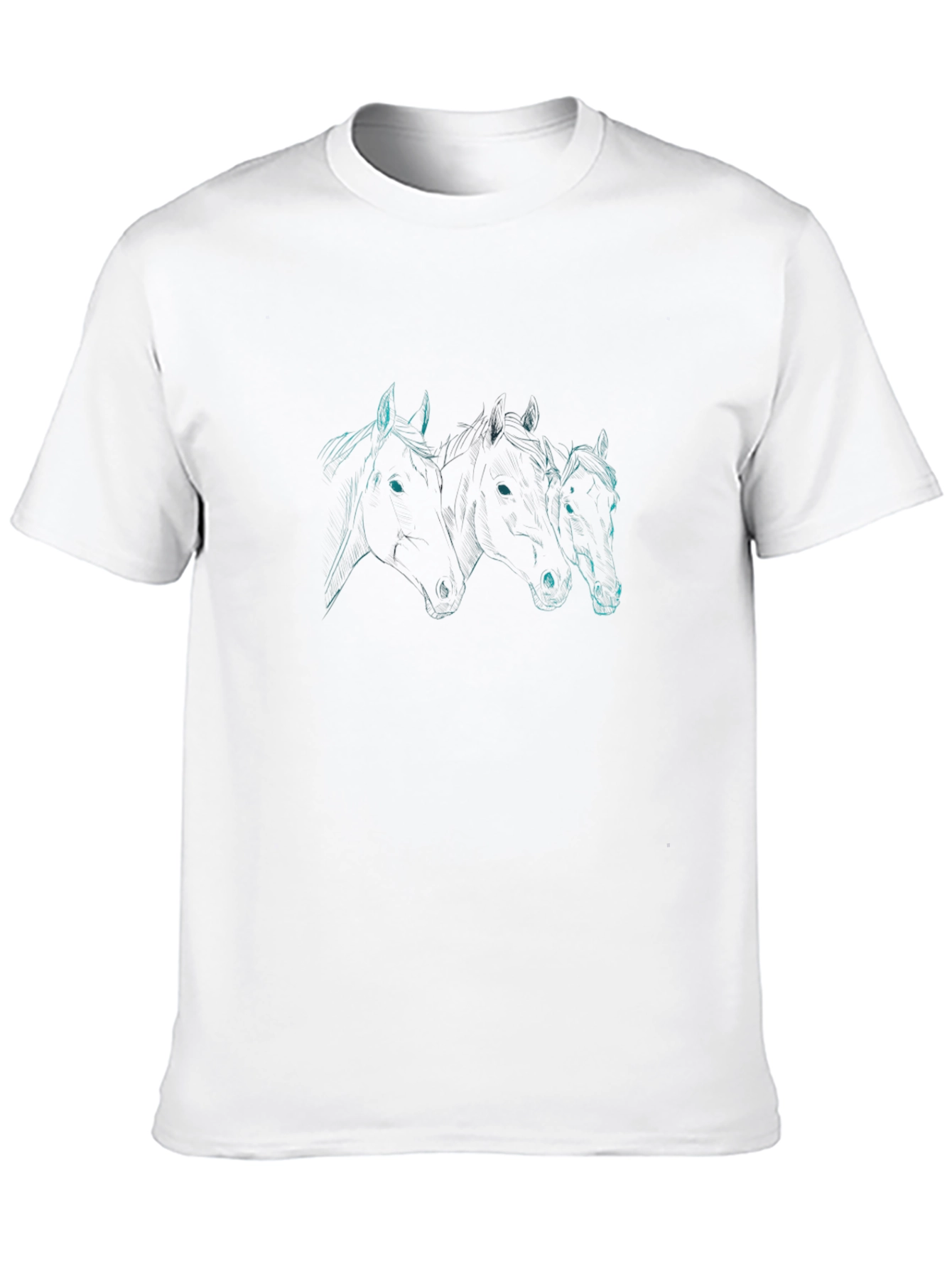 Horse Trio Graphic Tee - Sleek Black T-Shirt