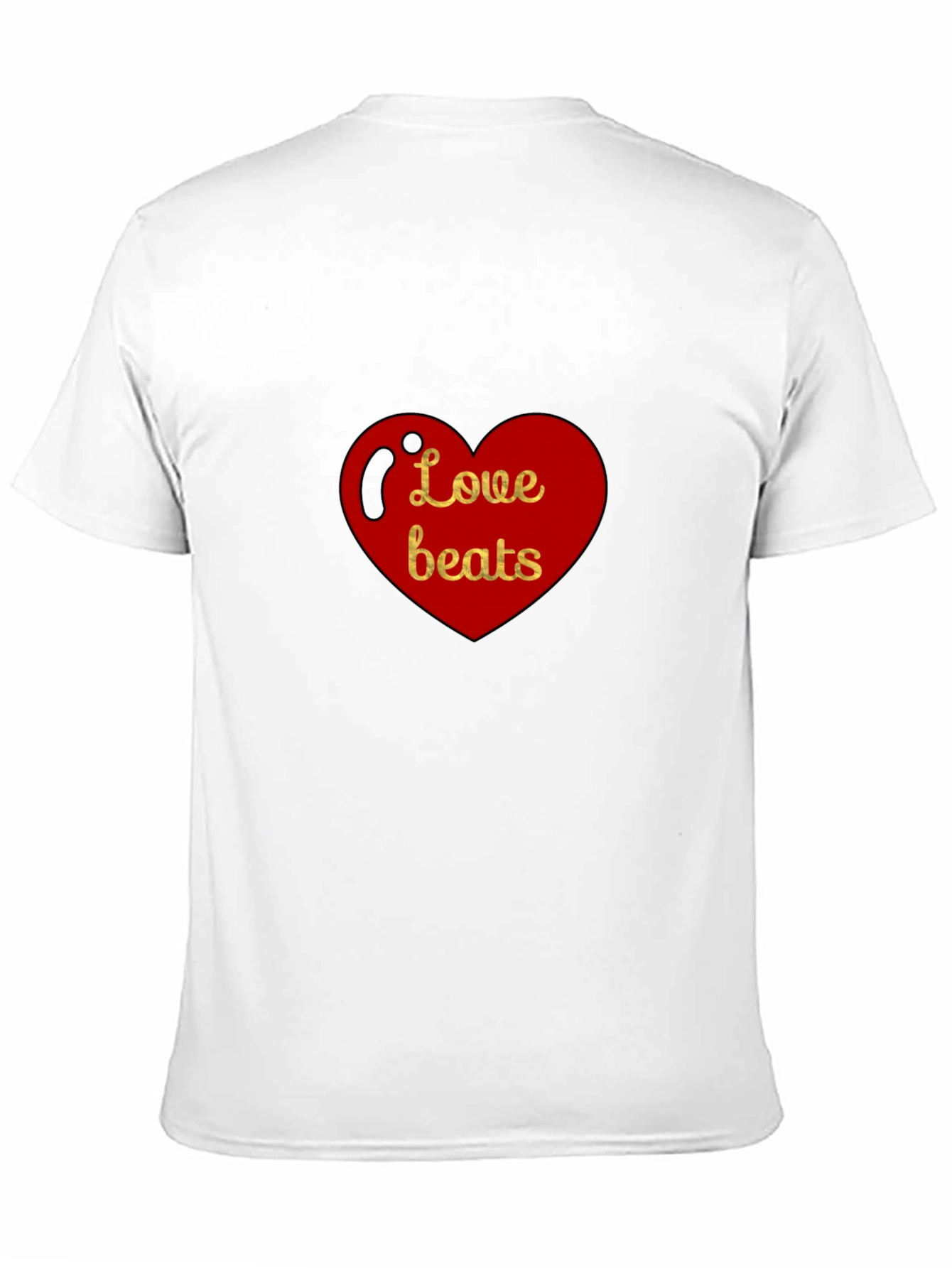 Love Beats Heart Graphic Black T-Shirt