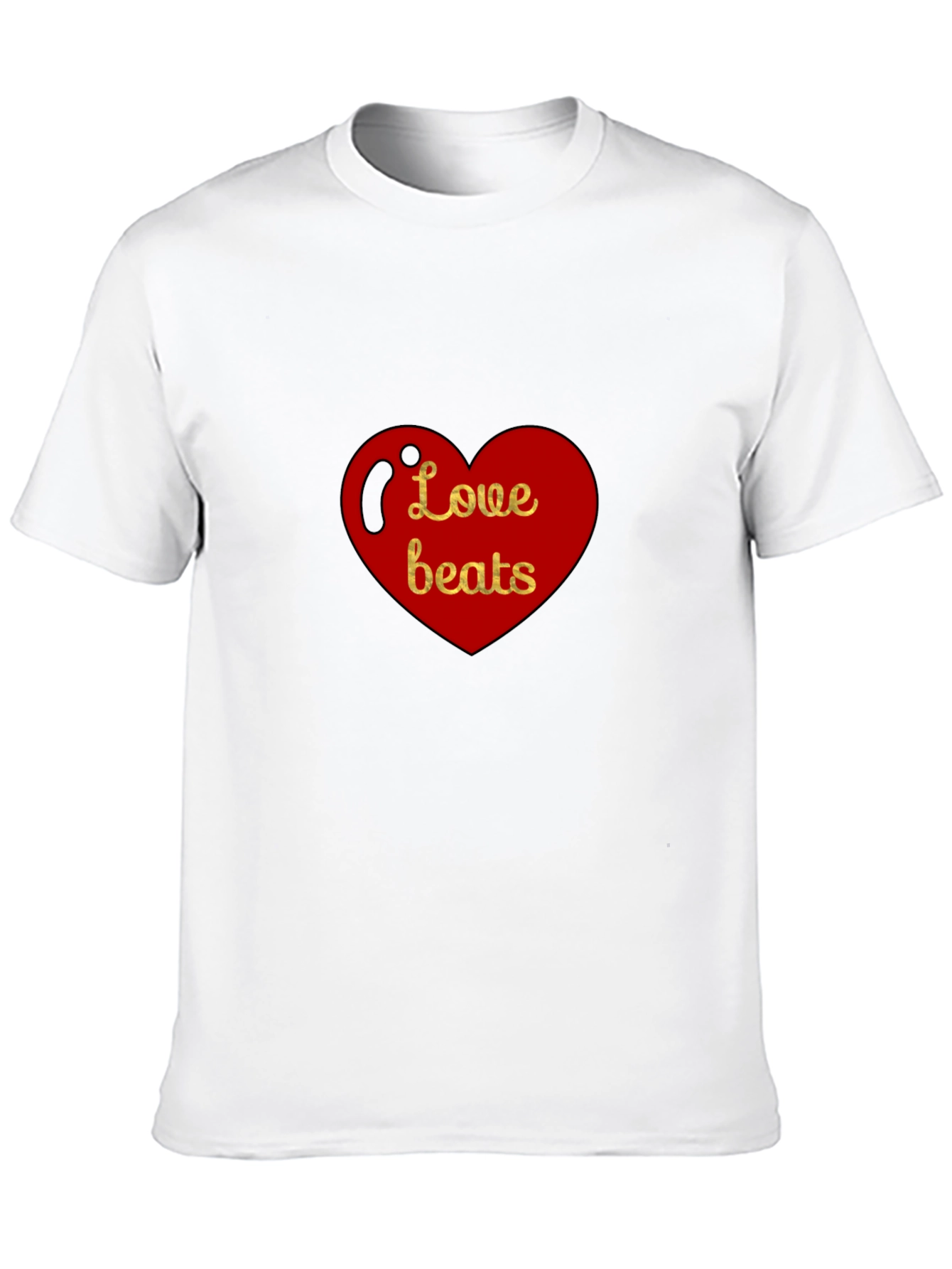 Love Beats Heart Graphic Black T-Shirt
