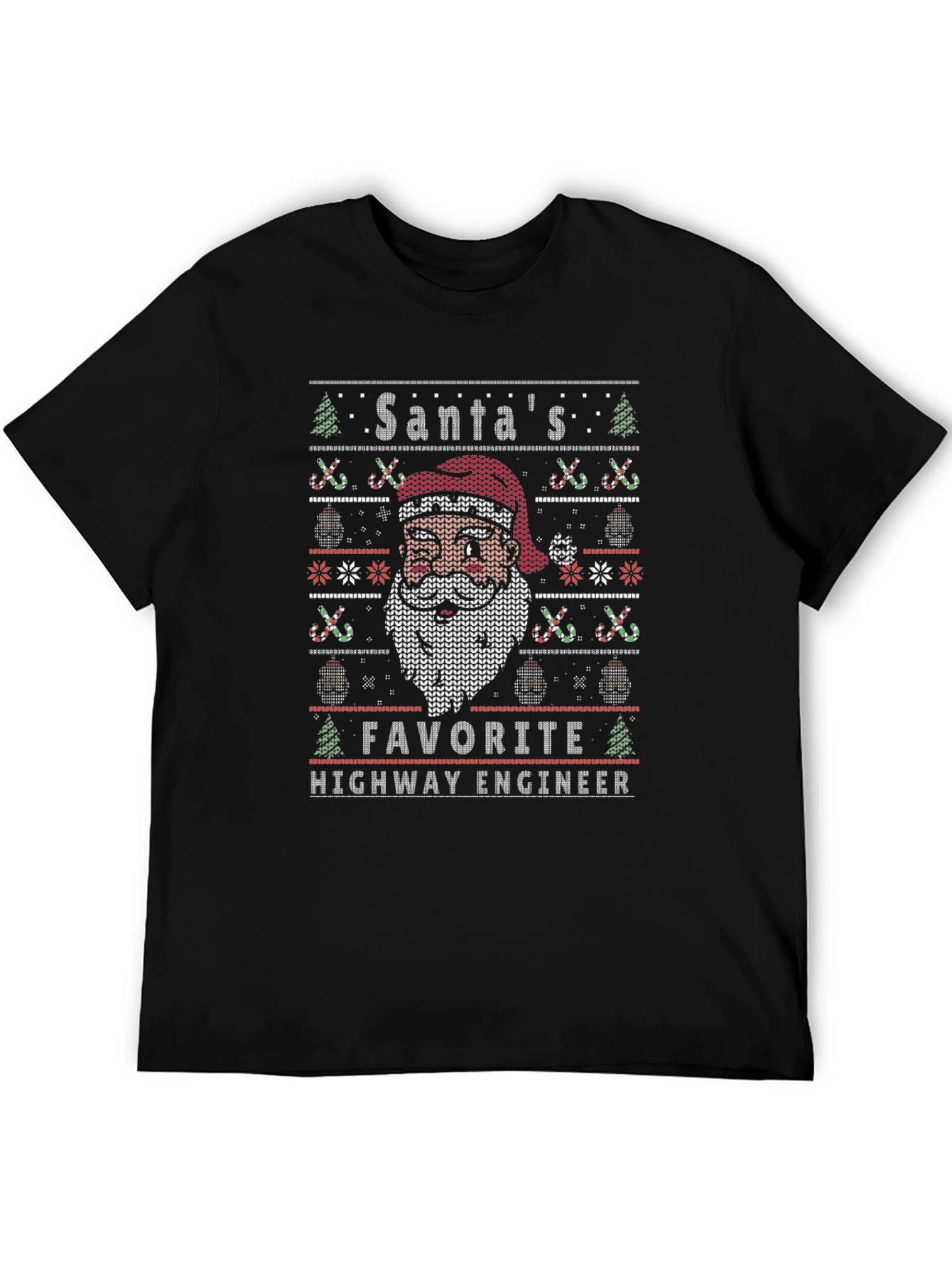 Santas Favorite Highway Engineer Christmas T-Shirt