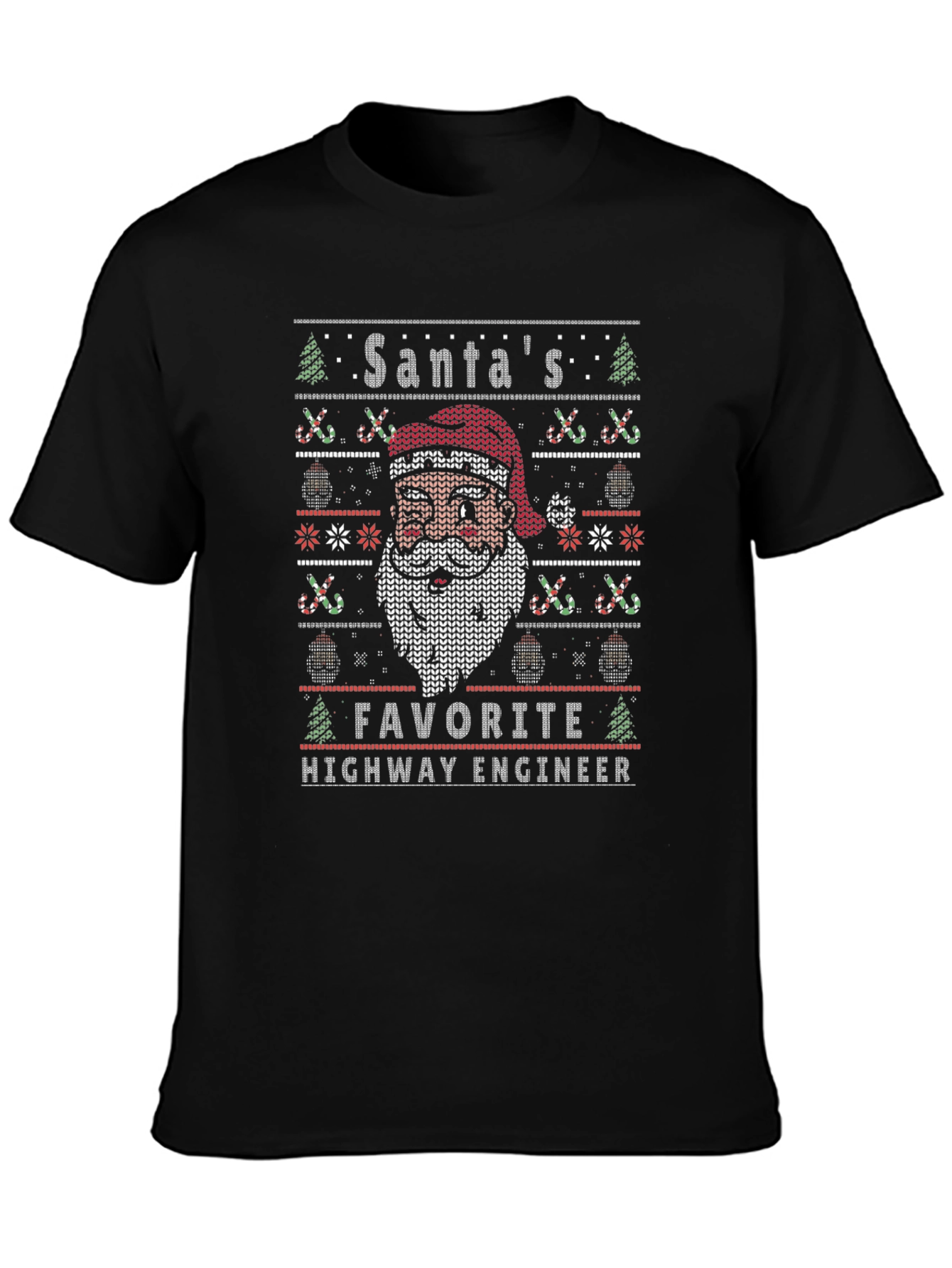 Santas Favorite Highway Engineer Christmas T-Shirt