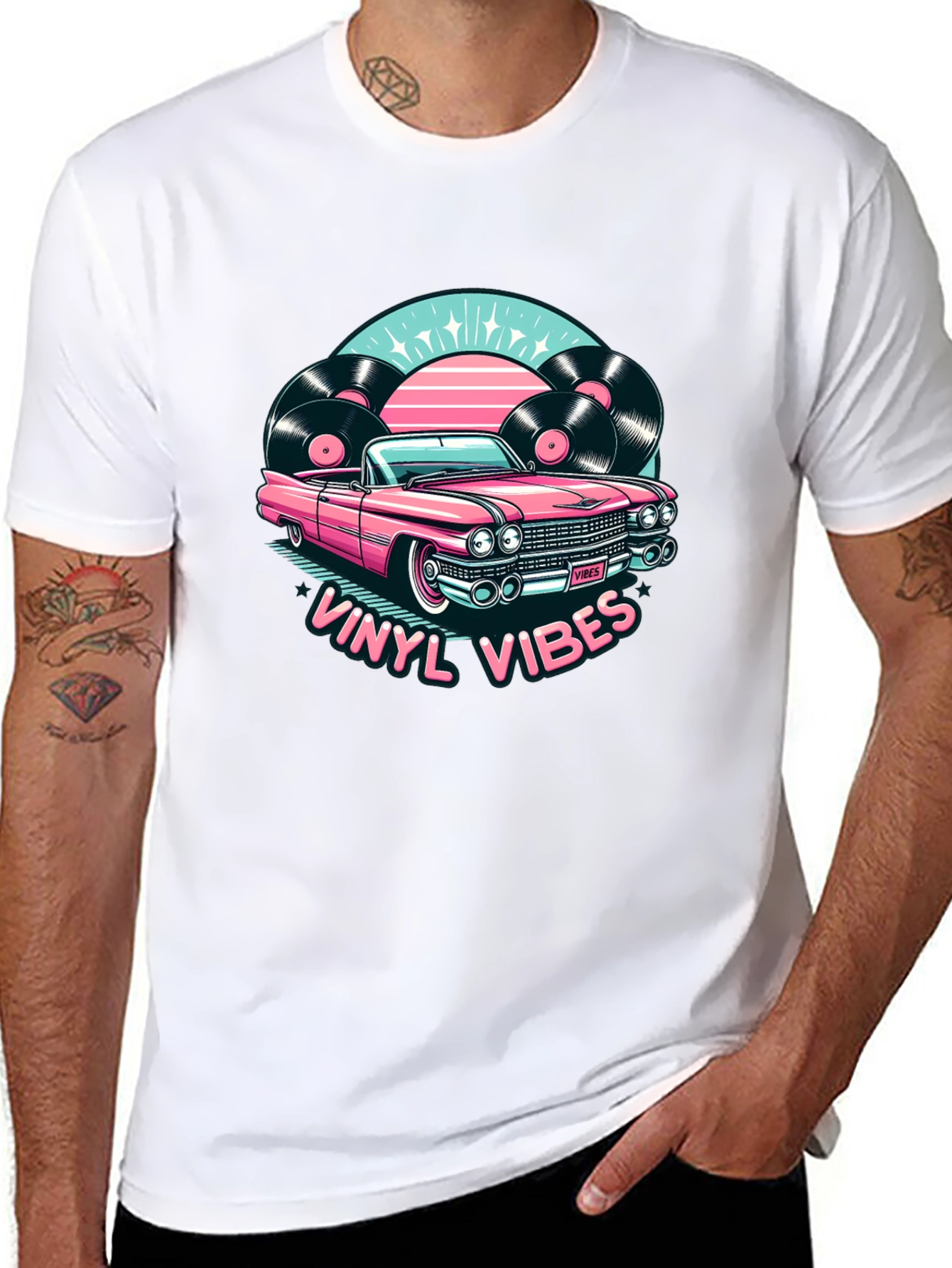 Vinyl Vibes Car T-Shirt - Retro Style
