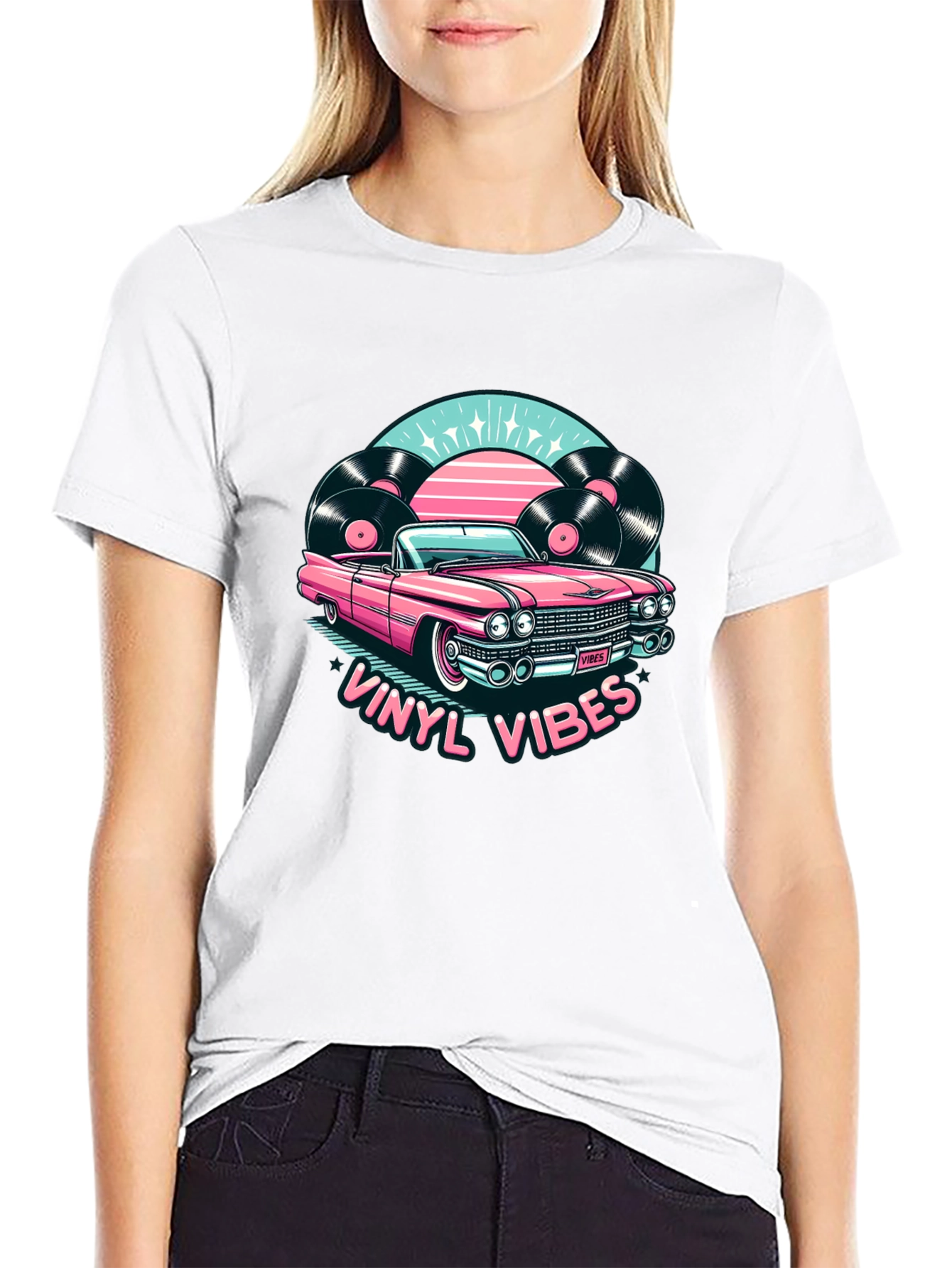 Vinyl Vibes Car T-Shirt - Retro Style