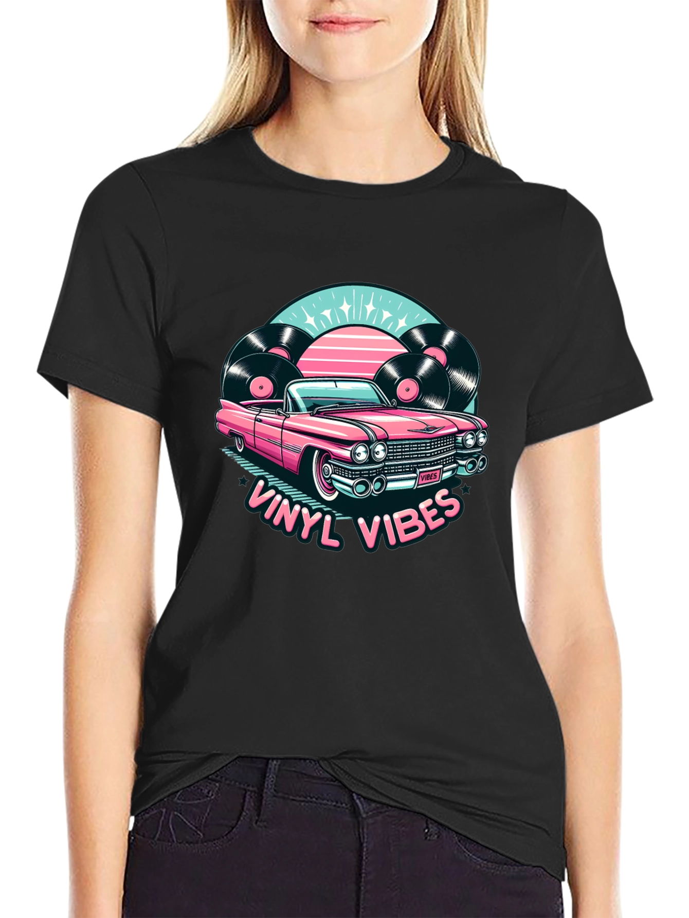 Vinyl Vibes Car T-Shirt - Retro Style