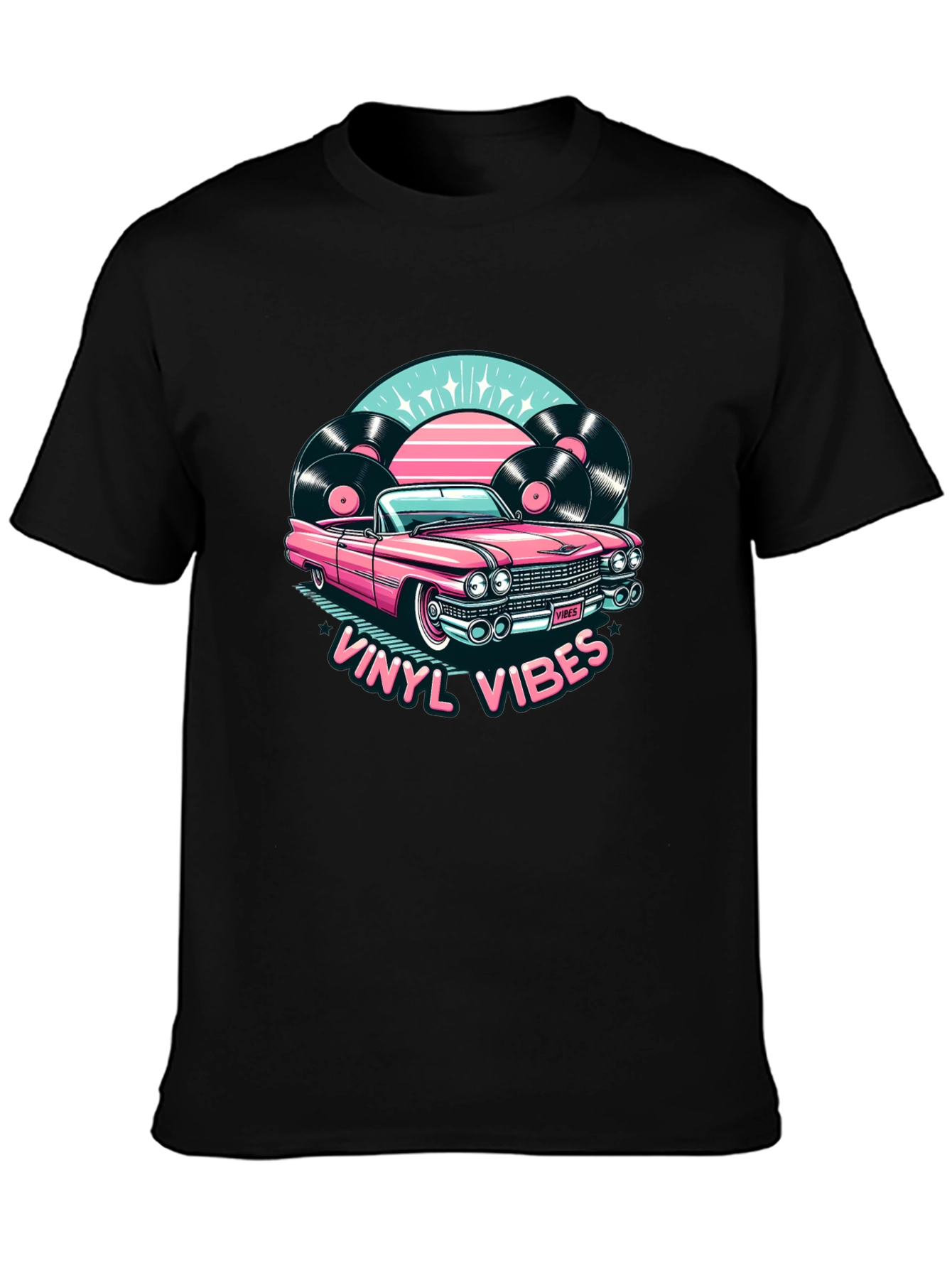 Vinyl Vibes Car T-Shirt - Retro Style