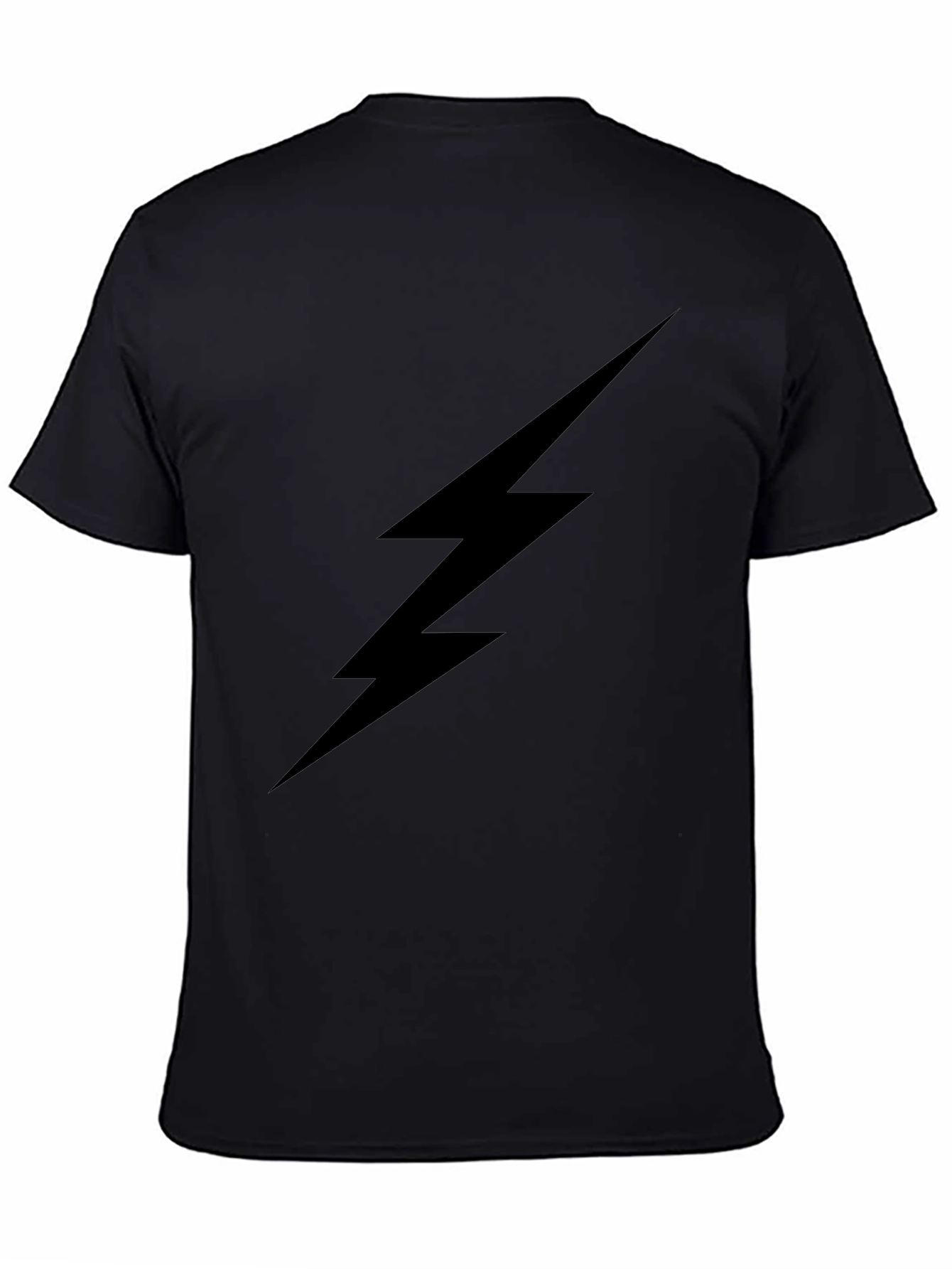 Black Lightning Bolt Graphic Tee - Mens Casual T-Shirt