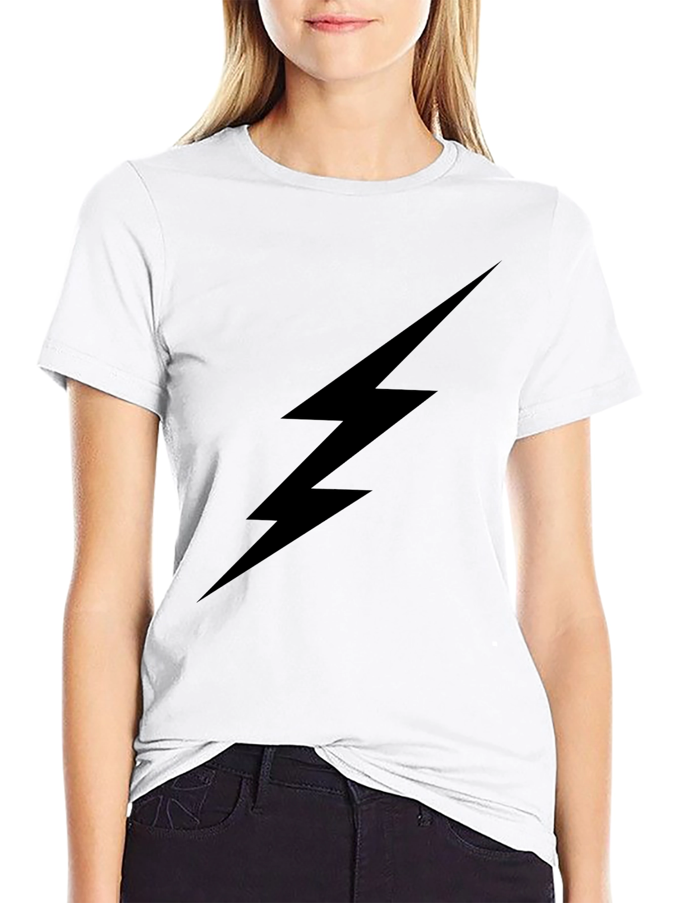 Black Lightning Bolt Graphic Tee - Mens Casual T-Shirt