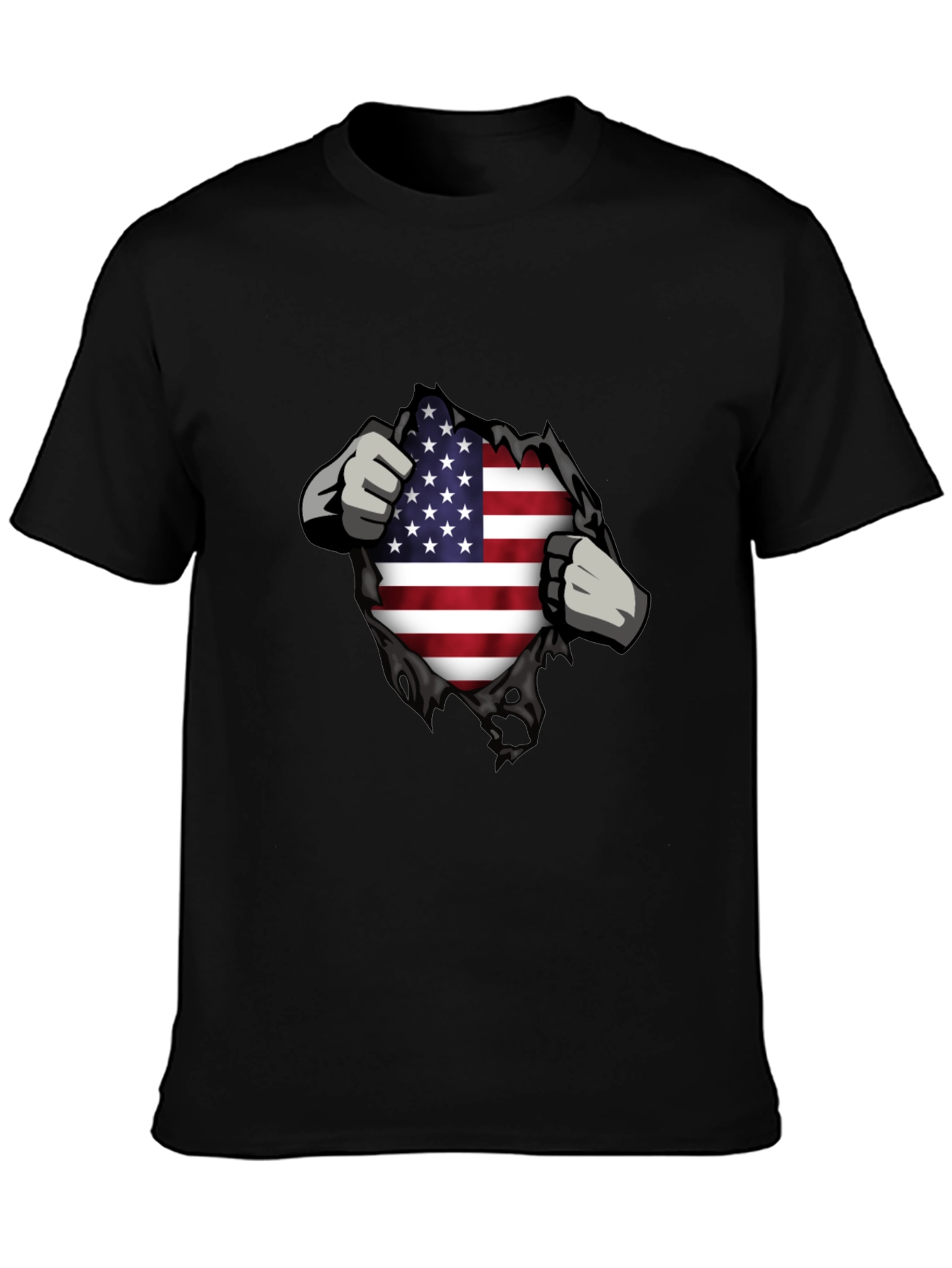 USA Flag Ripped T-Shirt - Patriotic Design