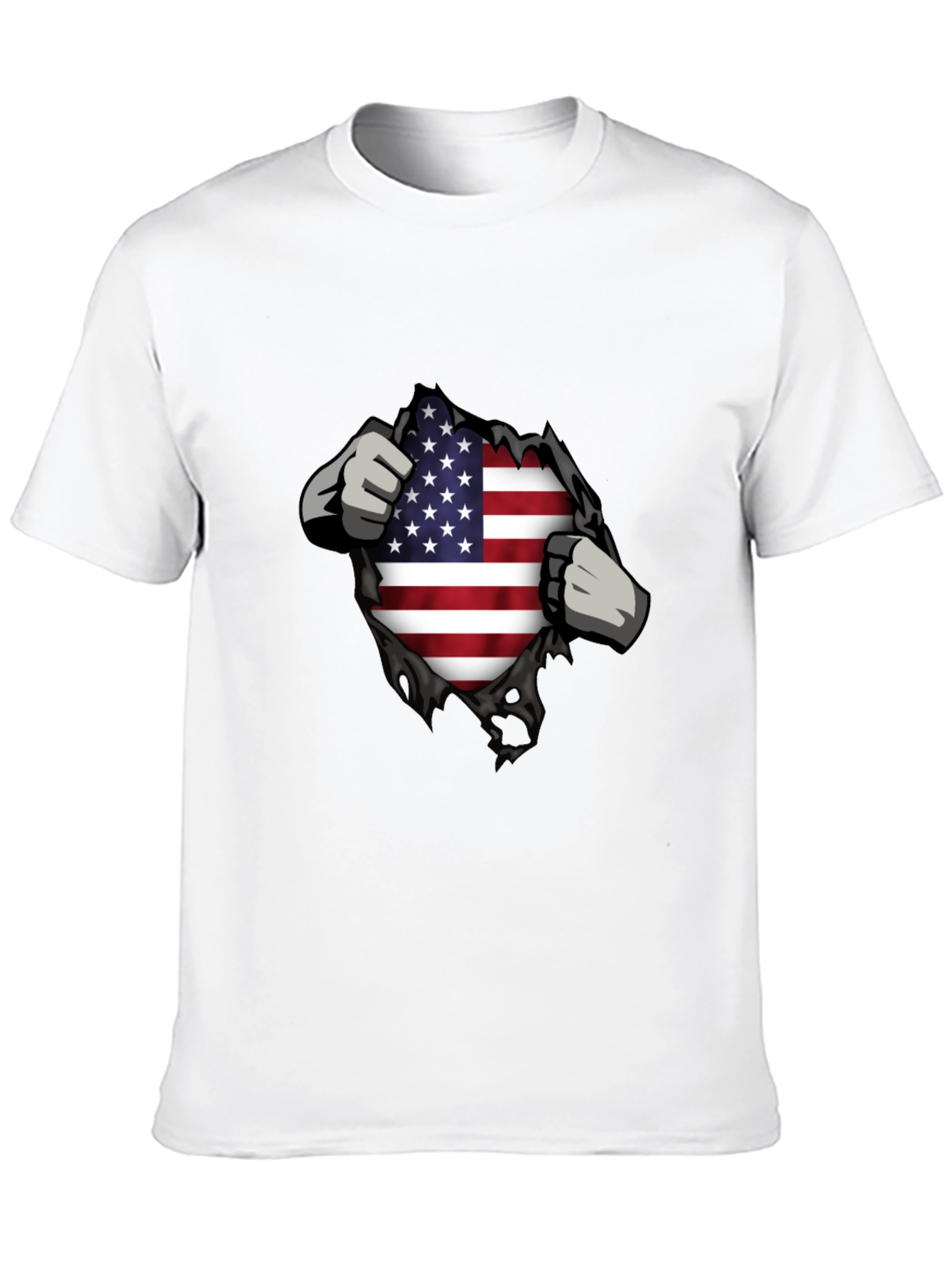 USA Flag Ripped T-Shirt - Patriotic Design