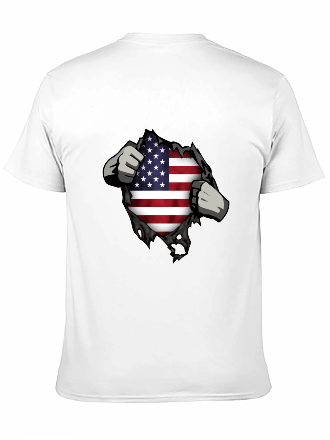USA Flag Ripped T-Shirt - Patriotic Design