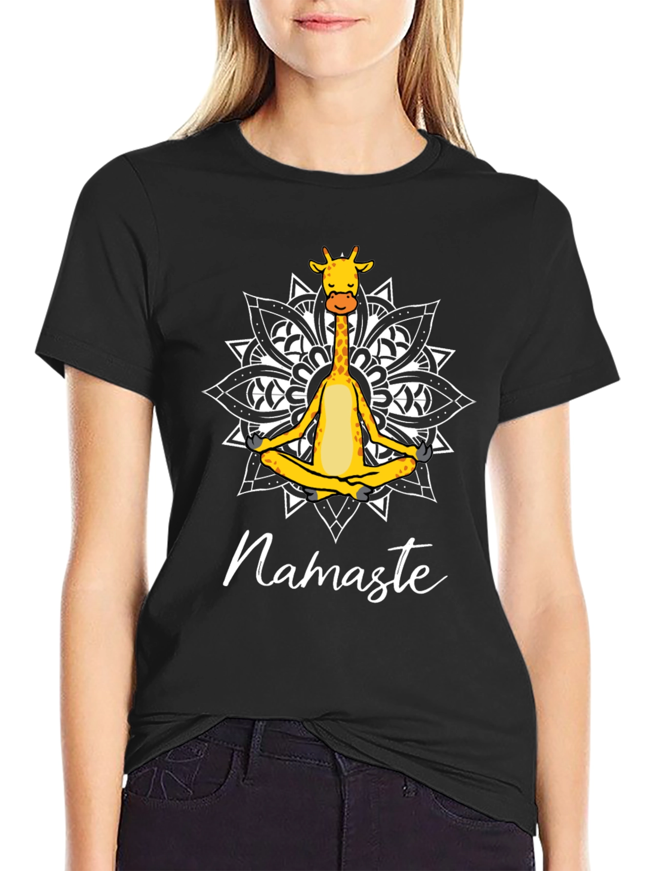 Yoga Giraffe T-Shirt - Namaste Meditation Tee