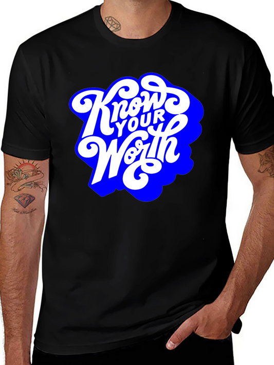 Know Your Worth Graphic Tee - Black Cotton Comfort