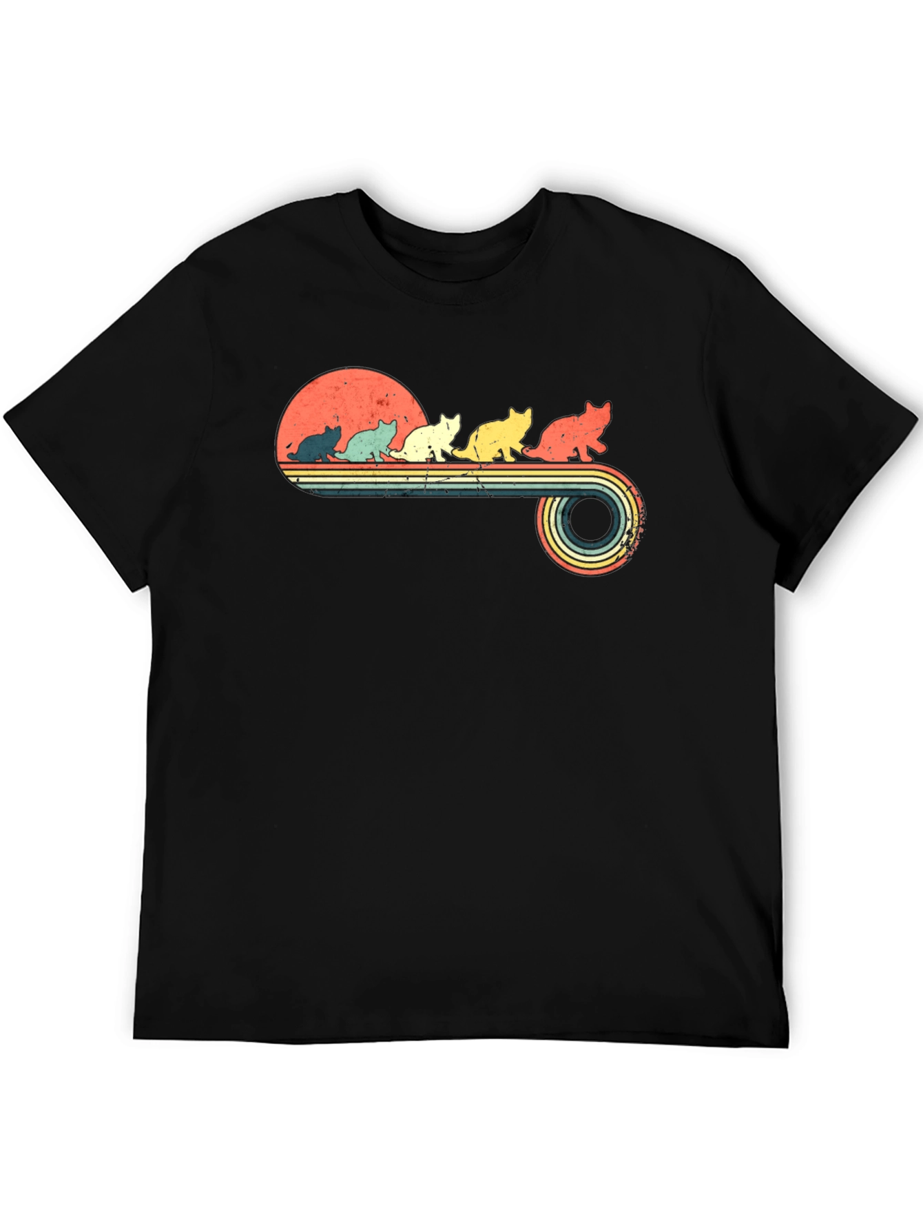 Retro Cat Sunset T-Shirt