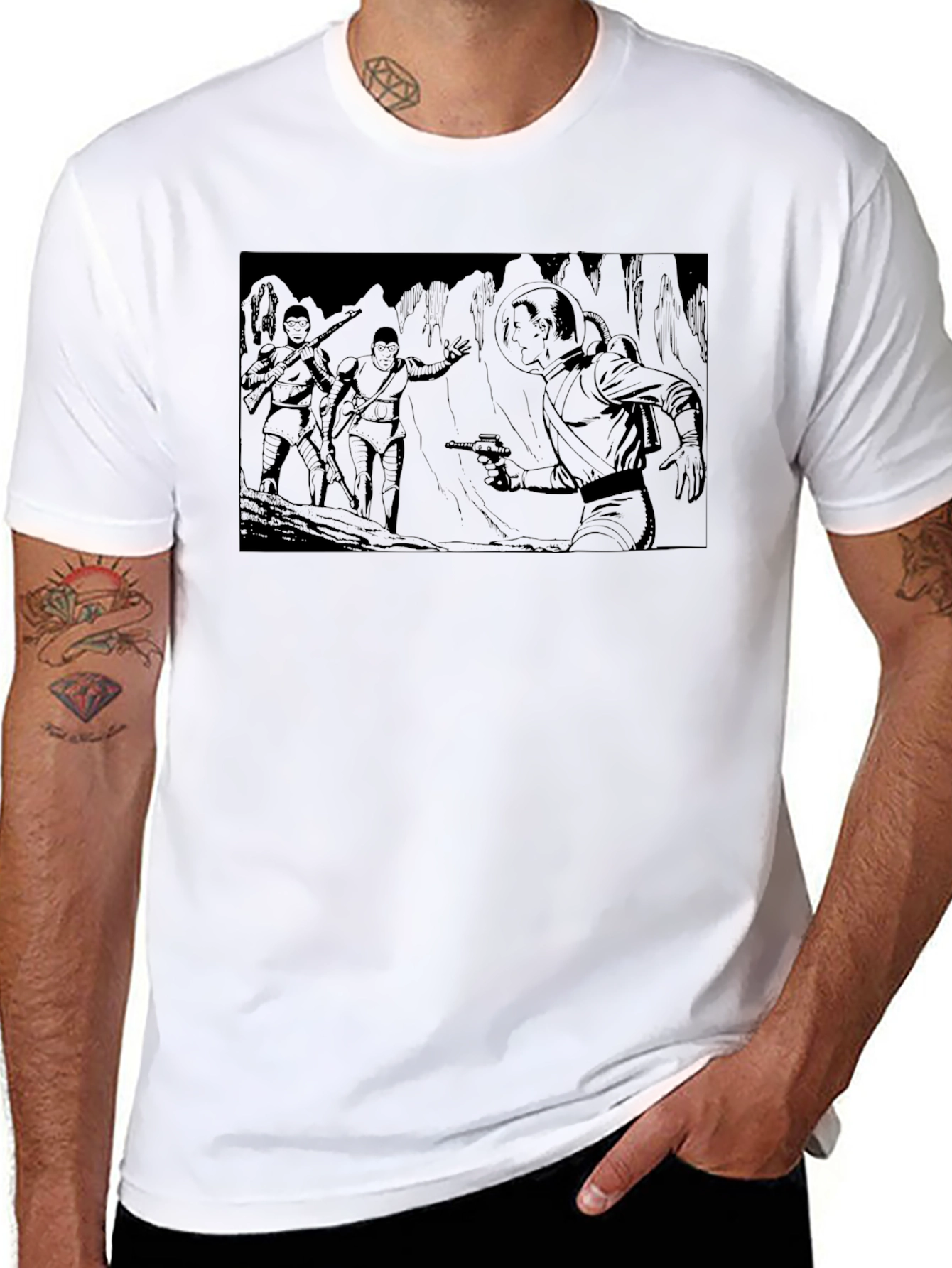 Retro Sci-Fi Comic T-Shirt - Bold Graphic Tee
