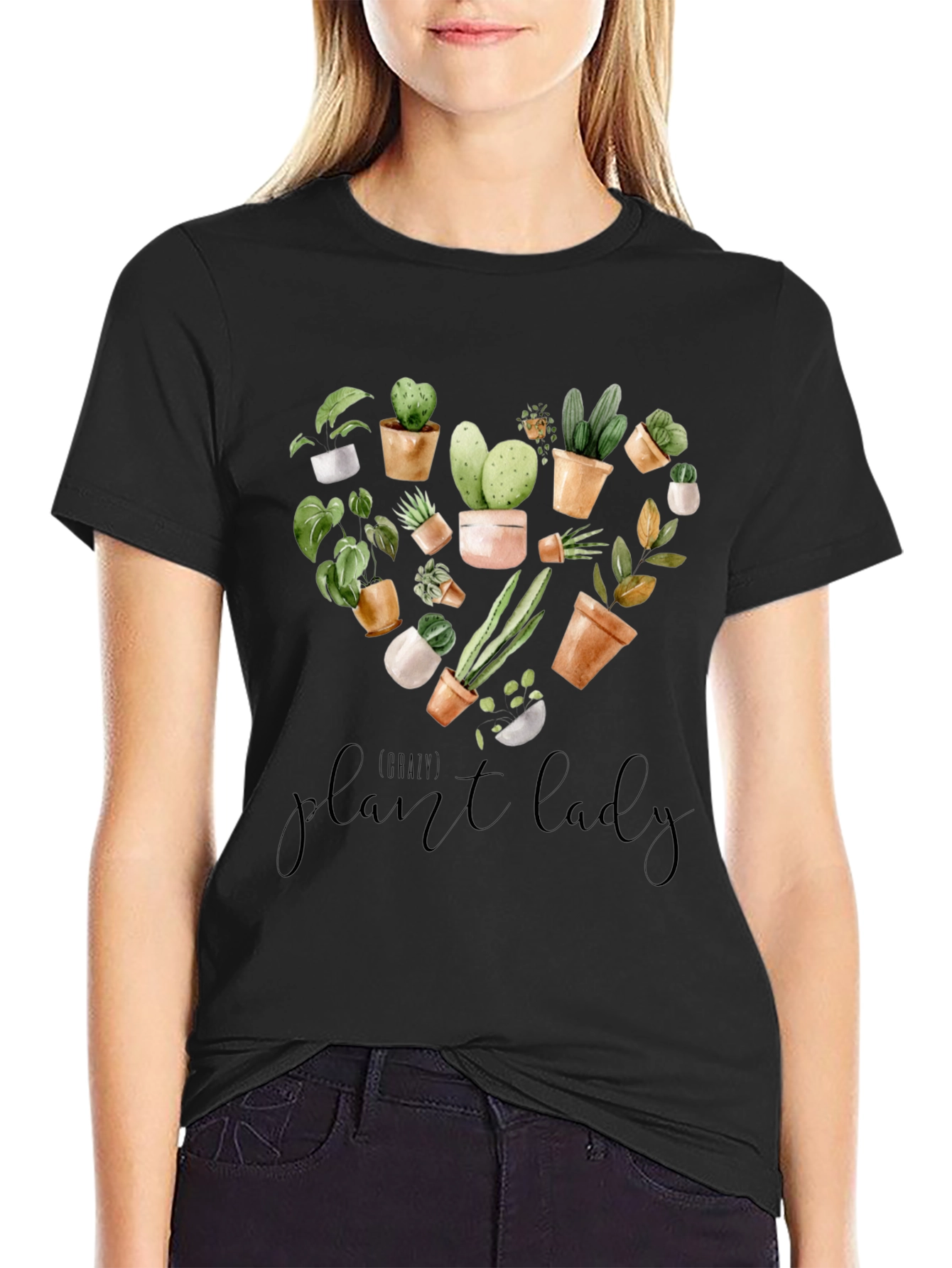 Plant Lady Graphic Tee -  Botanical Heart Design