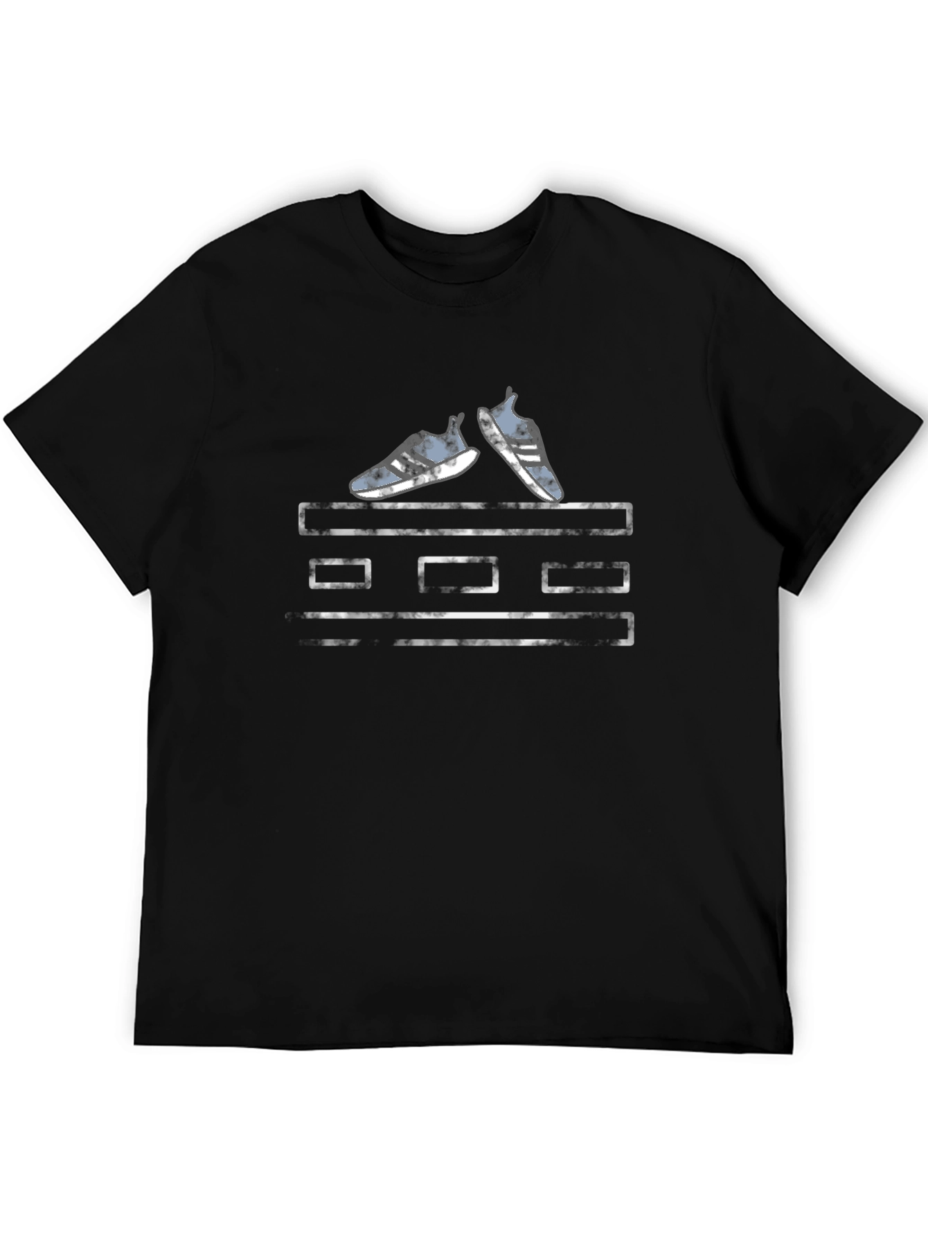 Stylish Sneakers Graphic Print Black T-Shirt