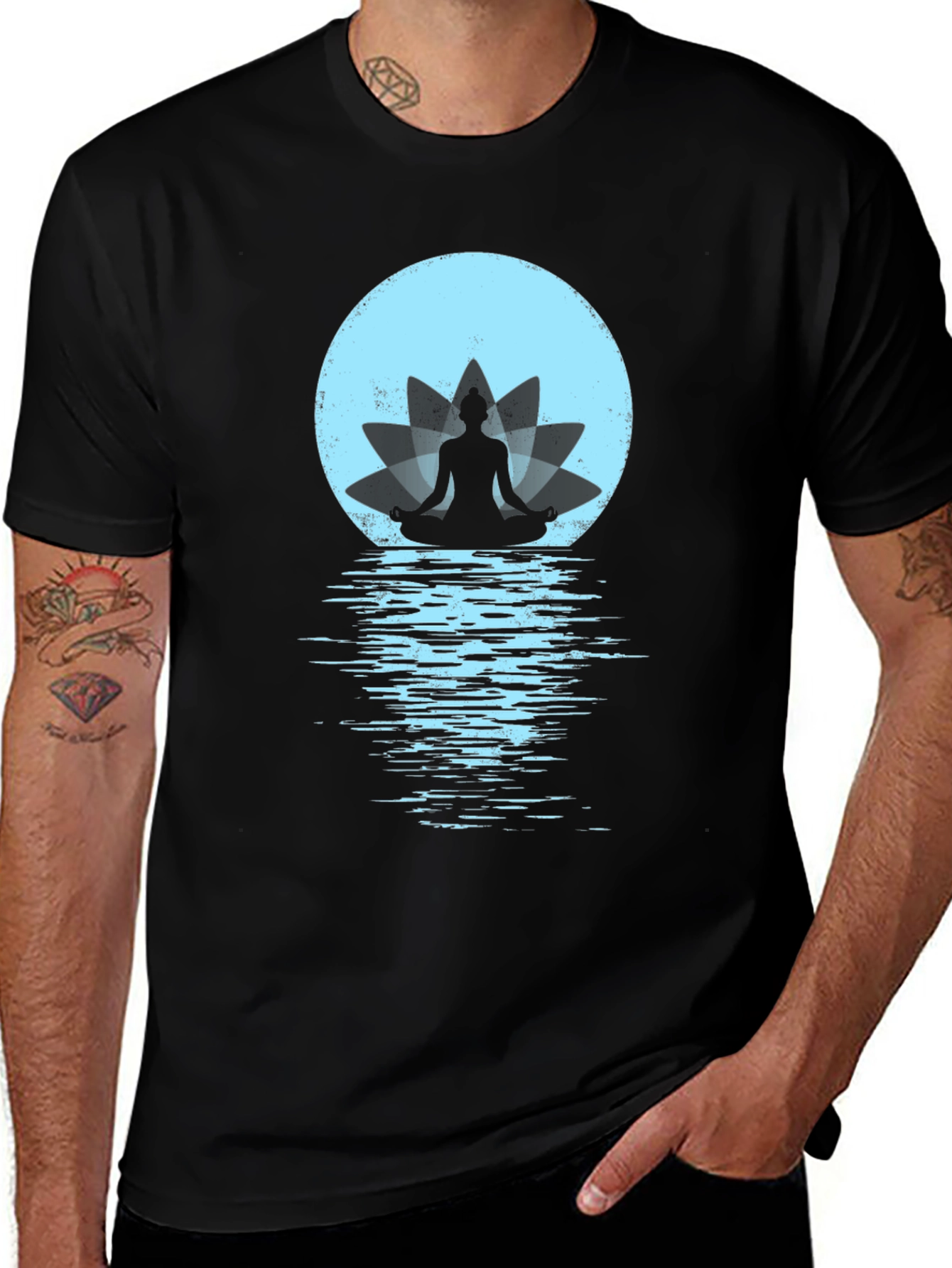 Zen Lotus Meditation T-Shirt - Relaxed Fit