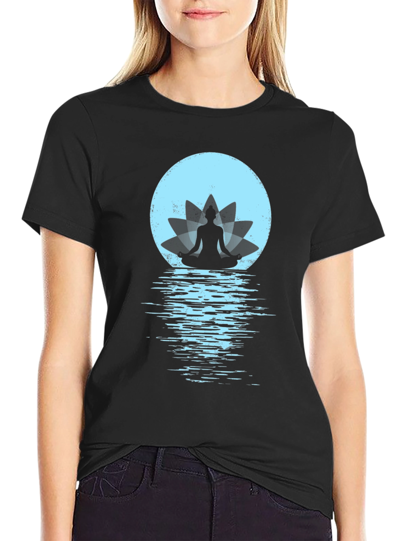 Zen Lotus Meditation T-Shirt - Relaxed Fit