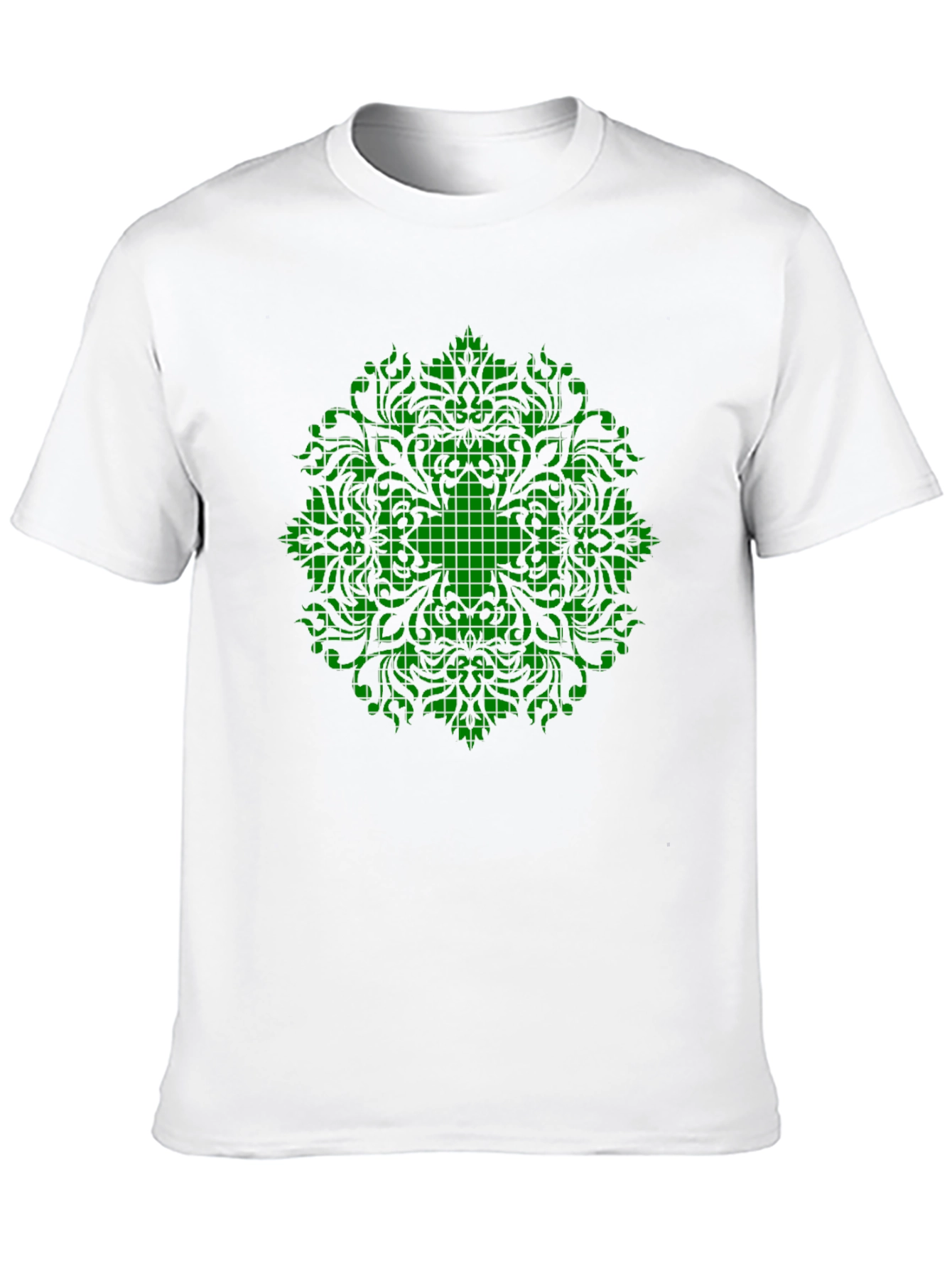 Green Mandala Graphic Black T-Shirt