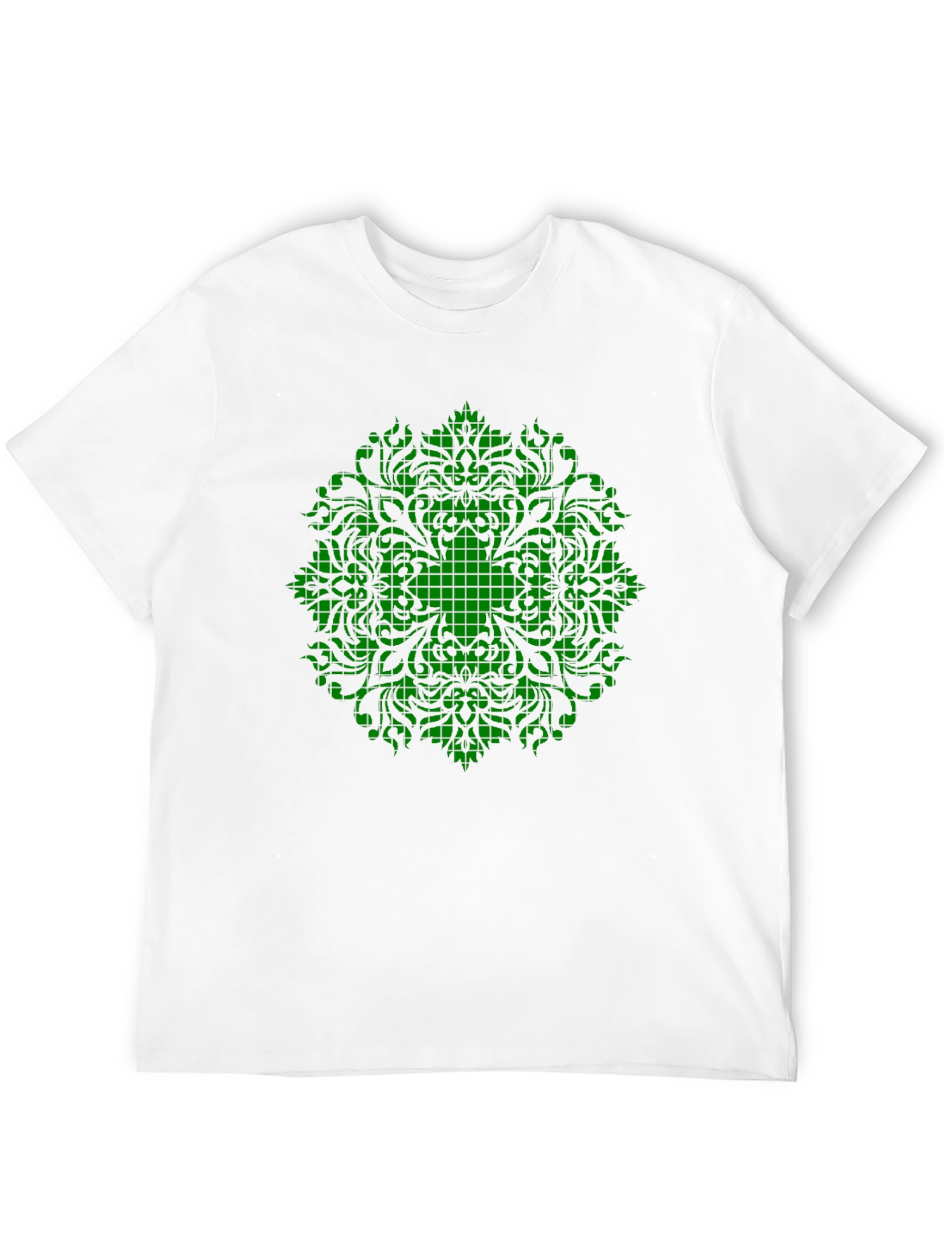 Green Mandala Graphic Black T-Shirt