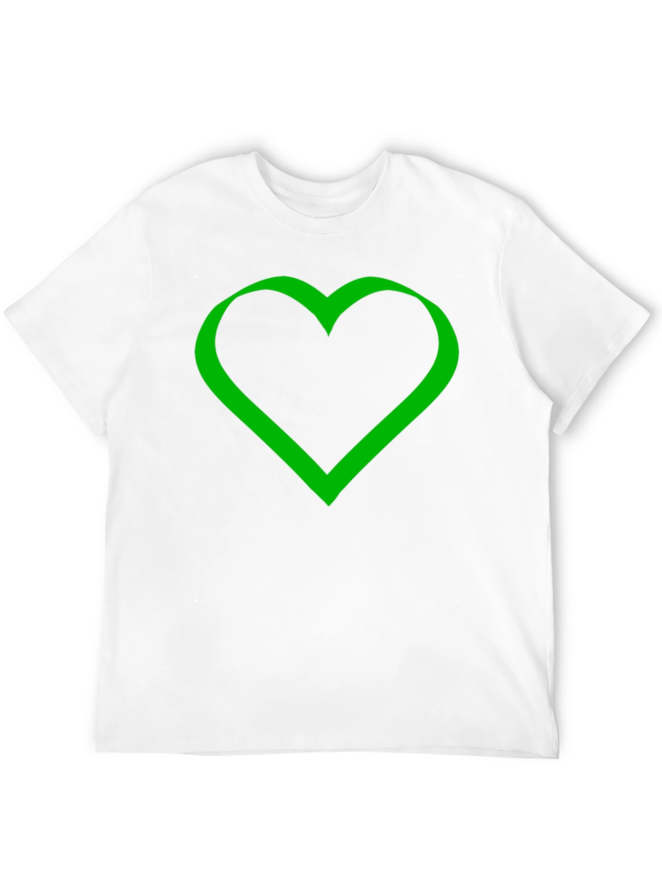 Green Heart Graphic Black T-Shirt