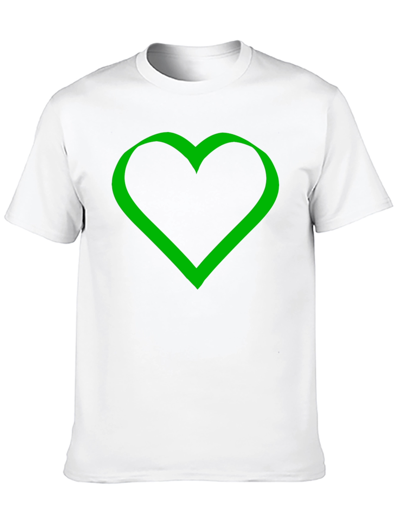 Green Heart Graphic Black T-Shirt